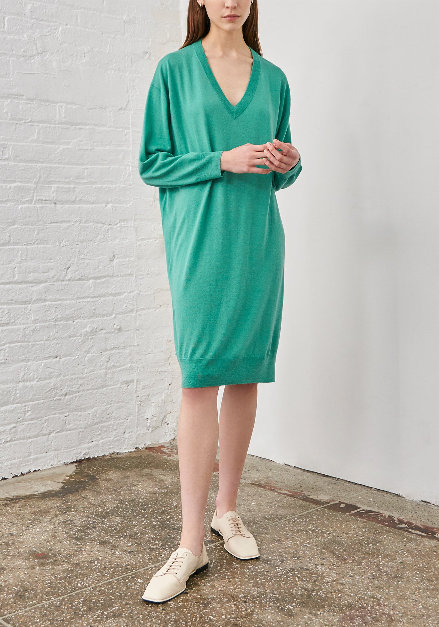 Francisca Merino Wool Sweater Dress - Celadon