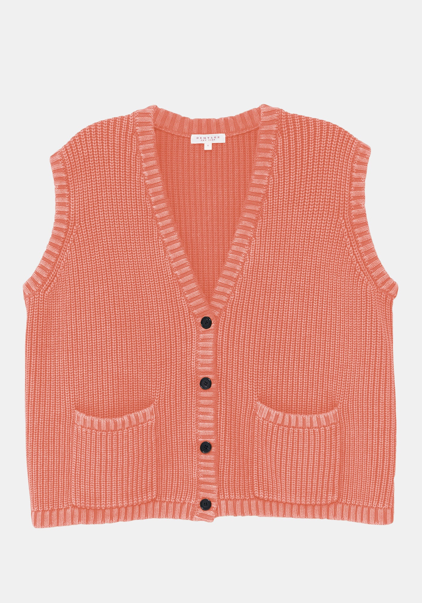 Layne Washed Cotton Vest - Soft Coral