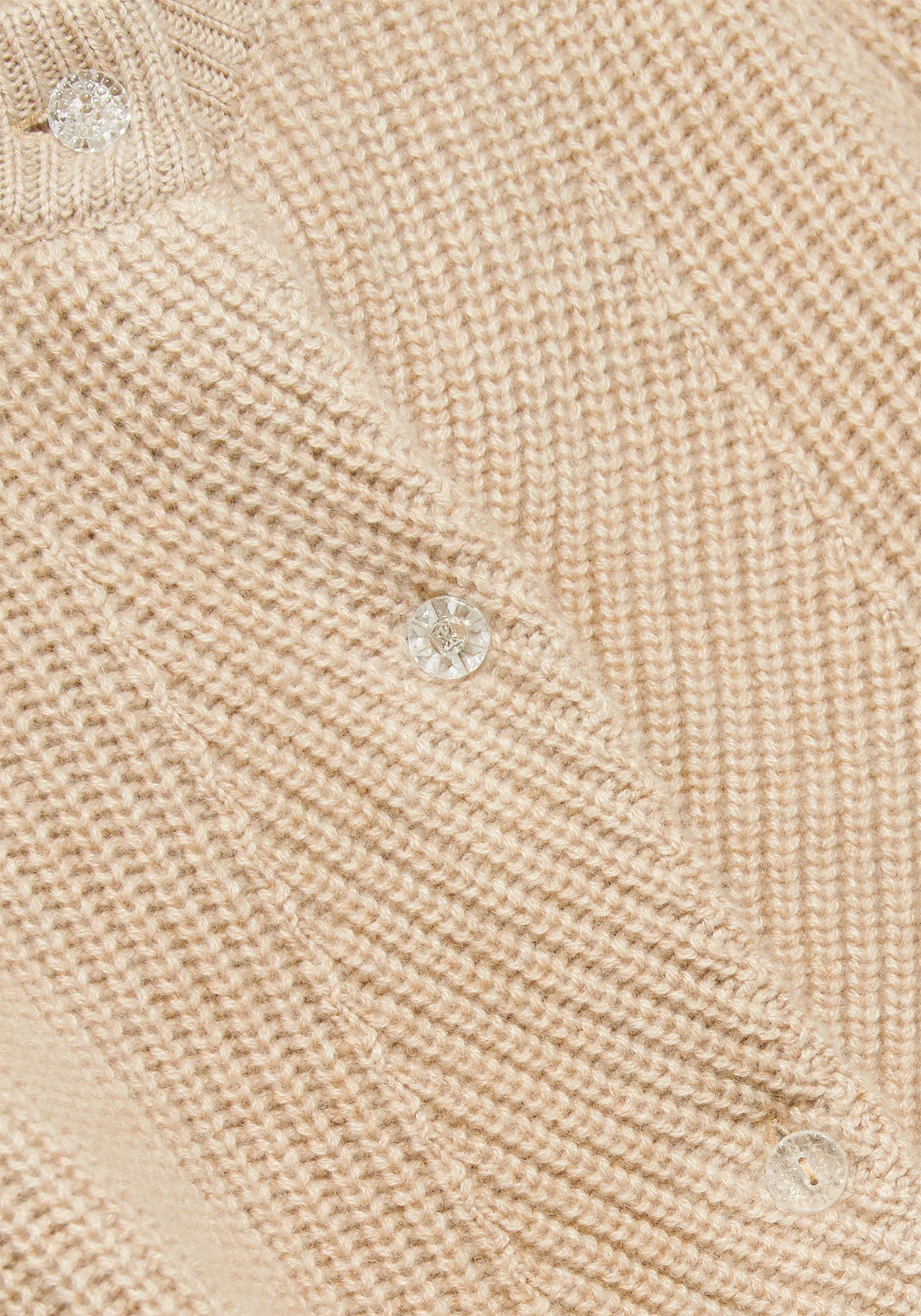 Light Beige Cashmere Mindy Cardigan - Clear Glass