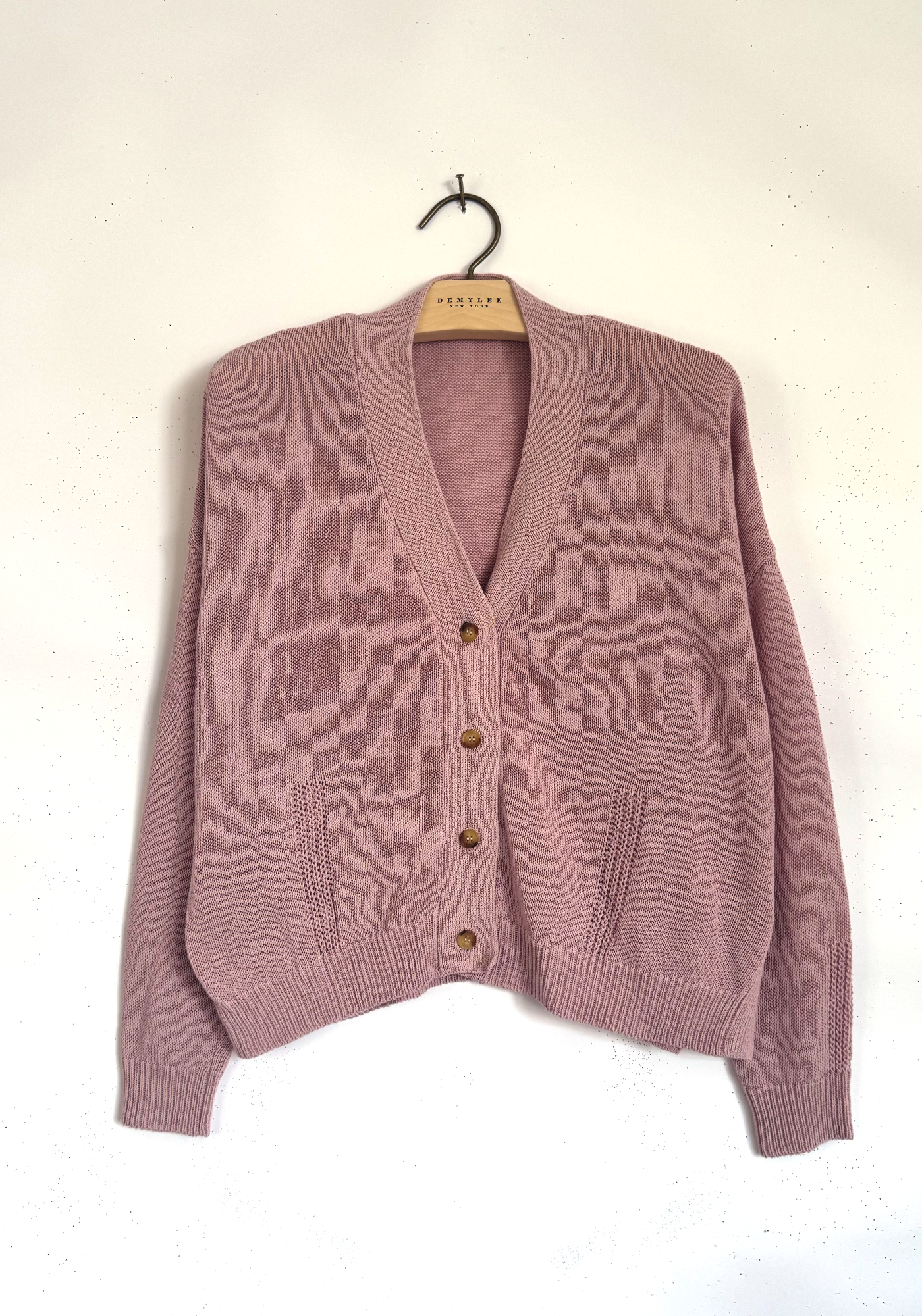 V-neck Cardigan - Dusty Rose