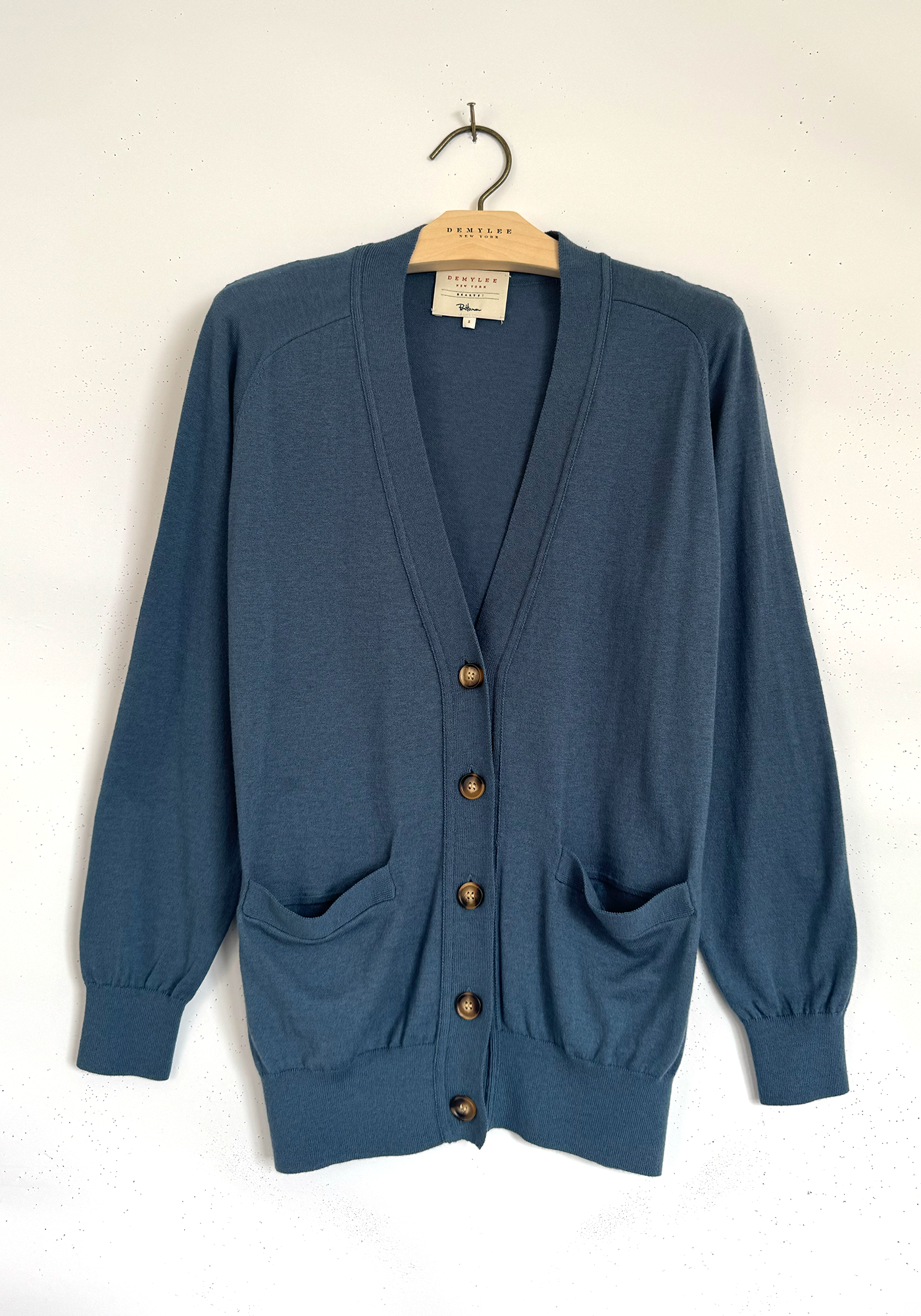 V-neck Cardigan - Ocean Blue
