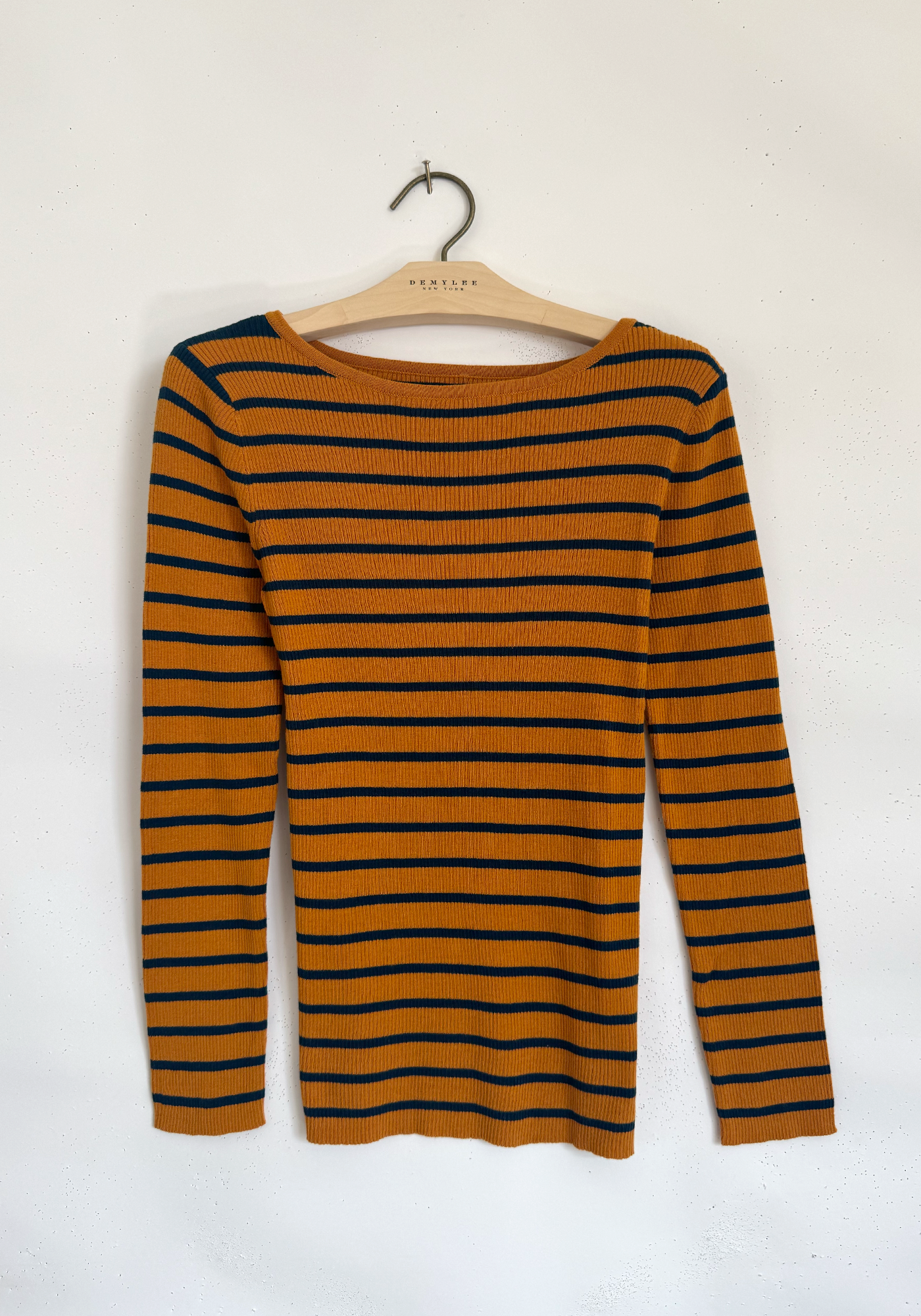 Boatneck Striped Top - Rust / Navy