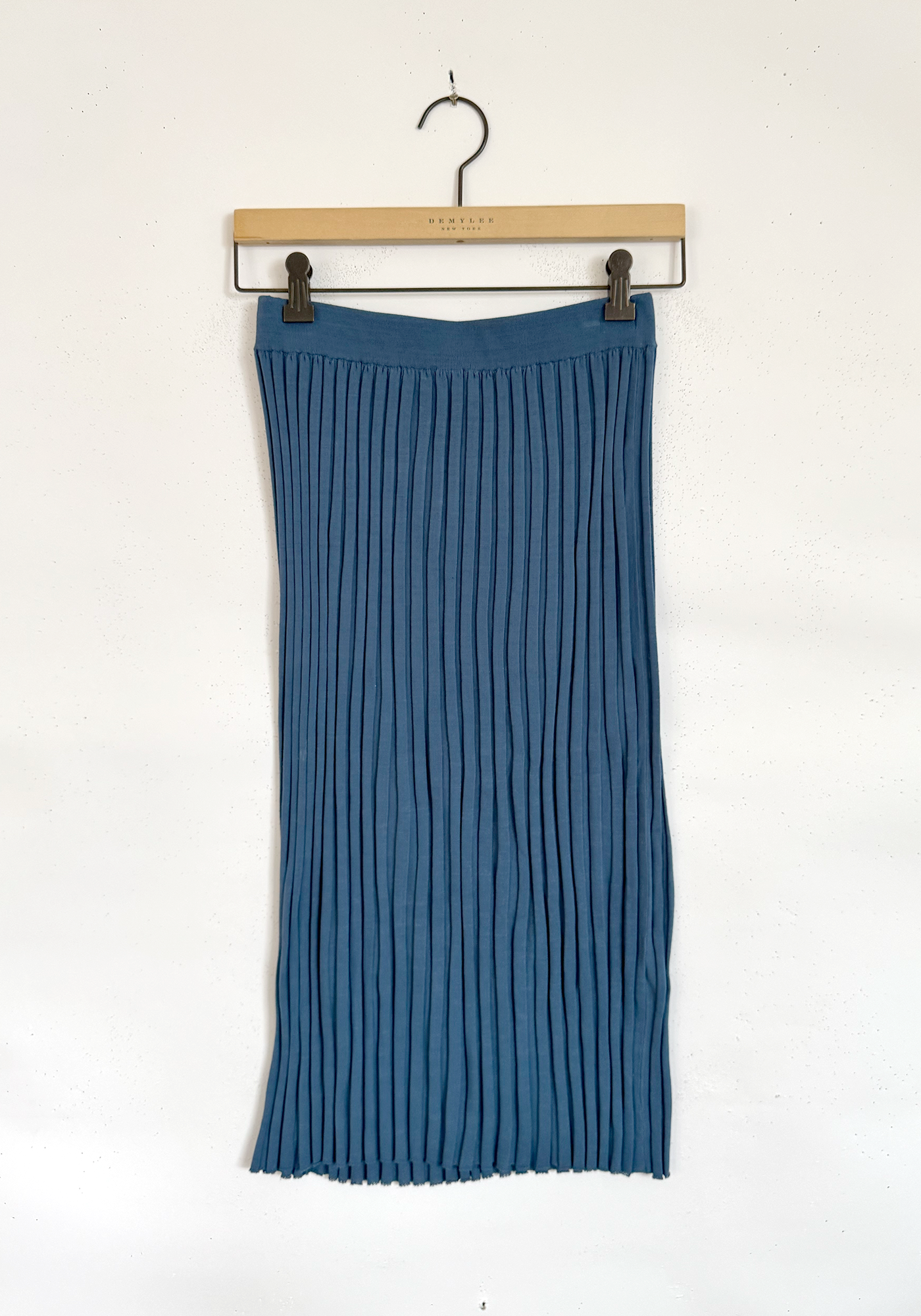 Ribbed Midi Skirt - Pacific Blue