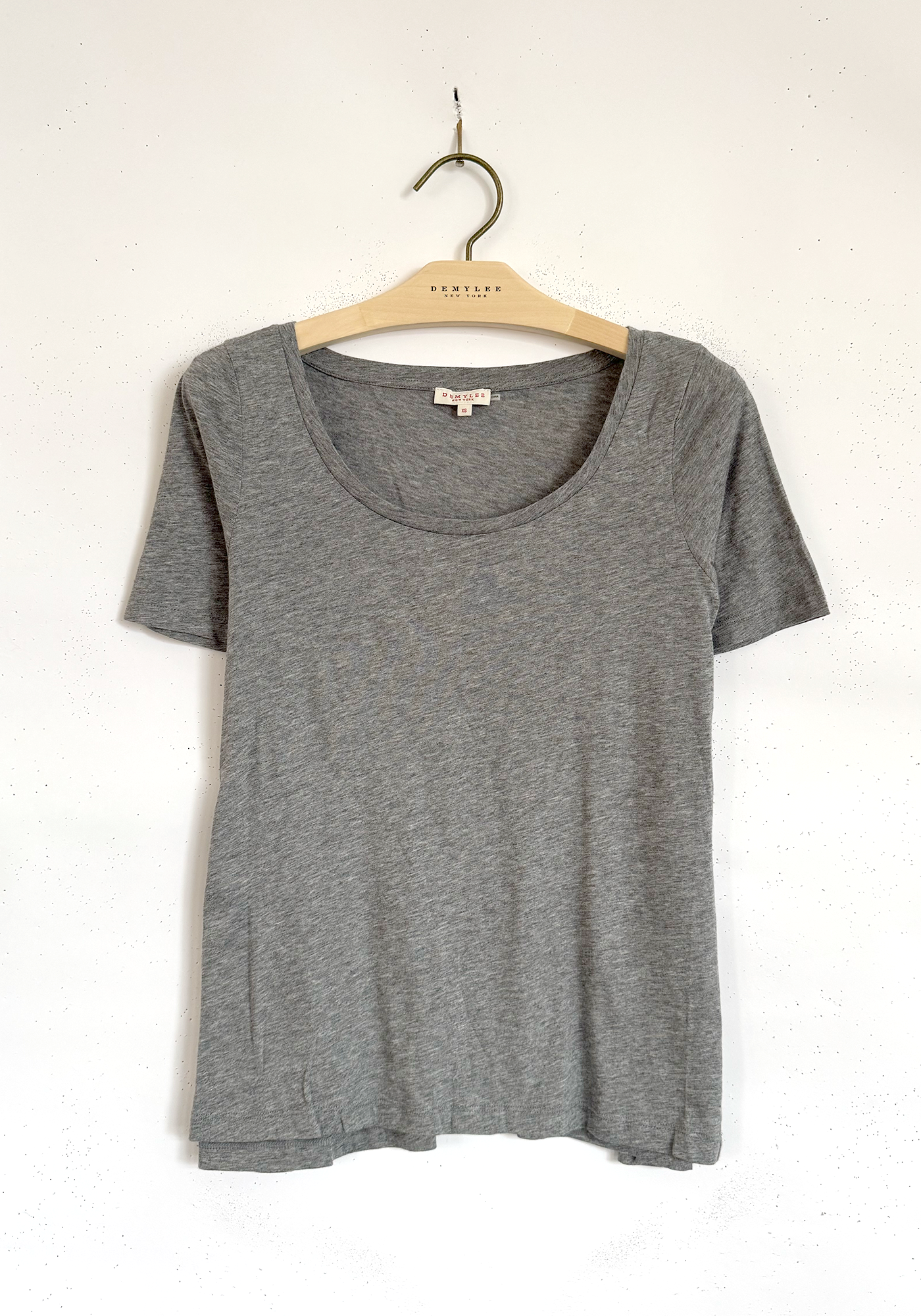 Scoop Neck Pima Jersey Top - Heather Grey