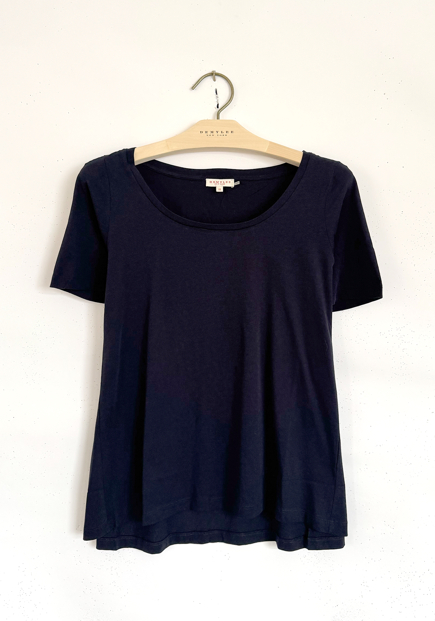 Scoop Neck Pima Jersey Top - Navy