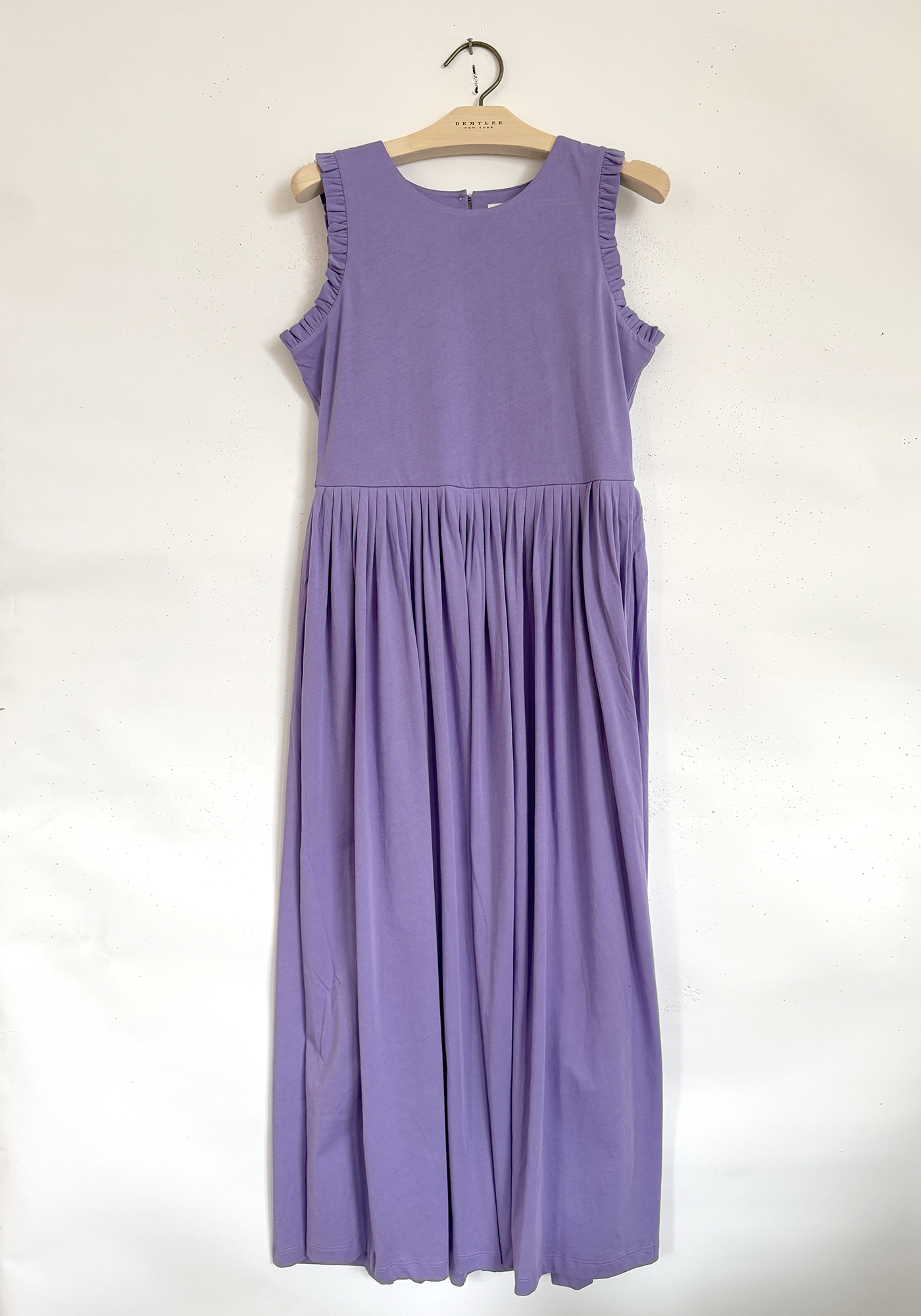 Sleeveless Ruffle Pima Jersey Dress - Amethyst
