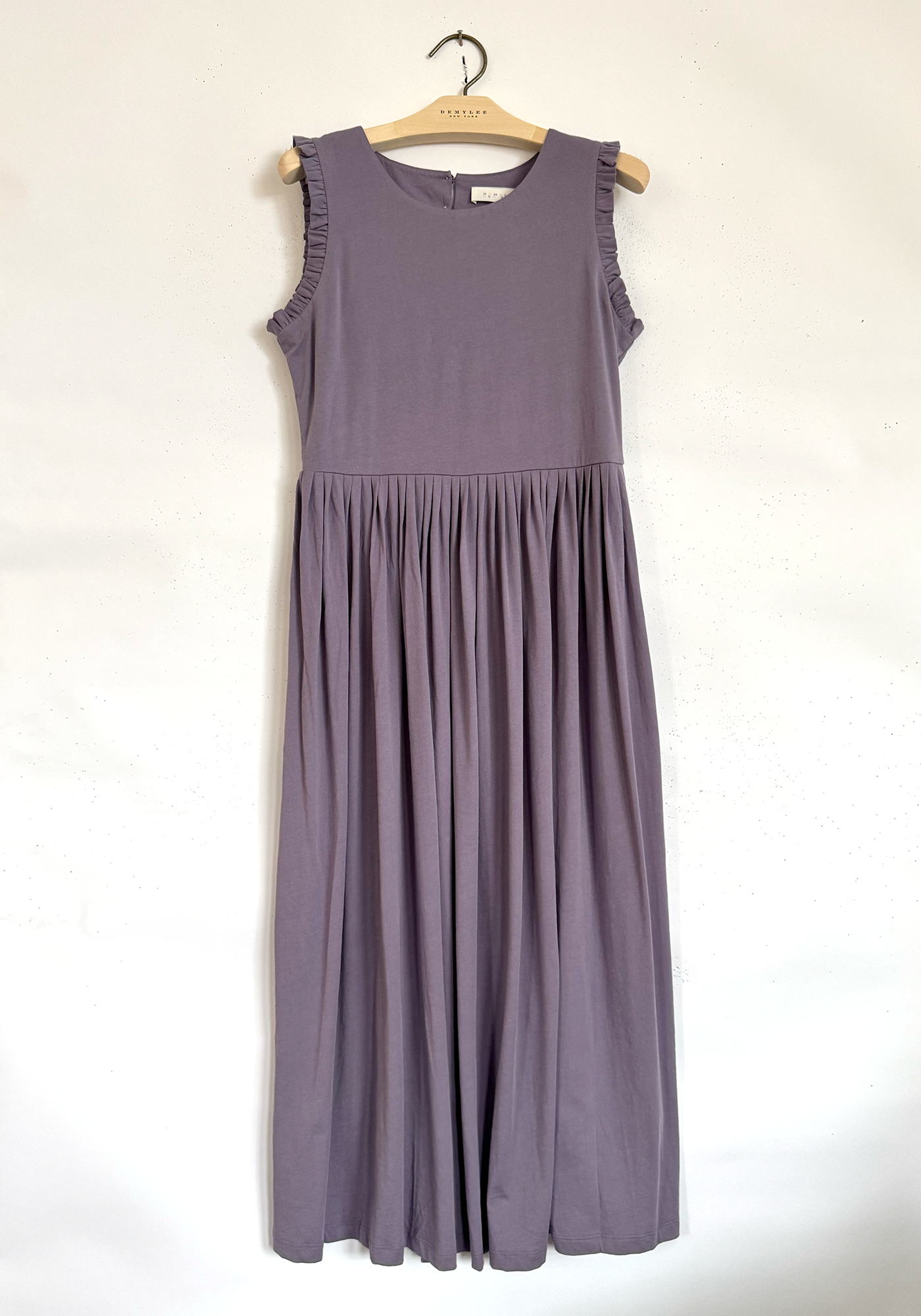 Sleeveless Ruffle Pima Jersey Dress - Ash Violet
