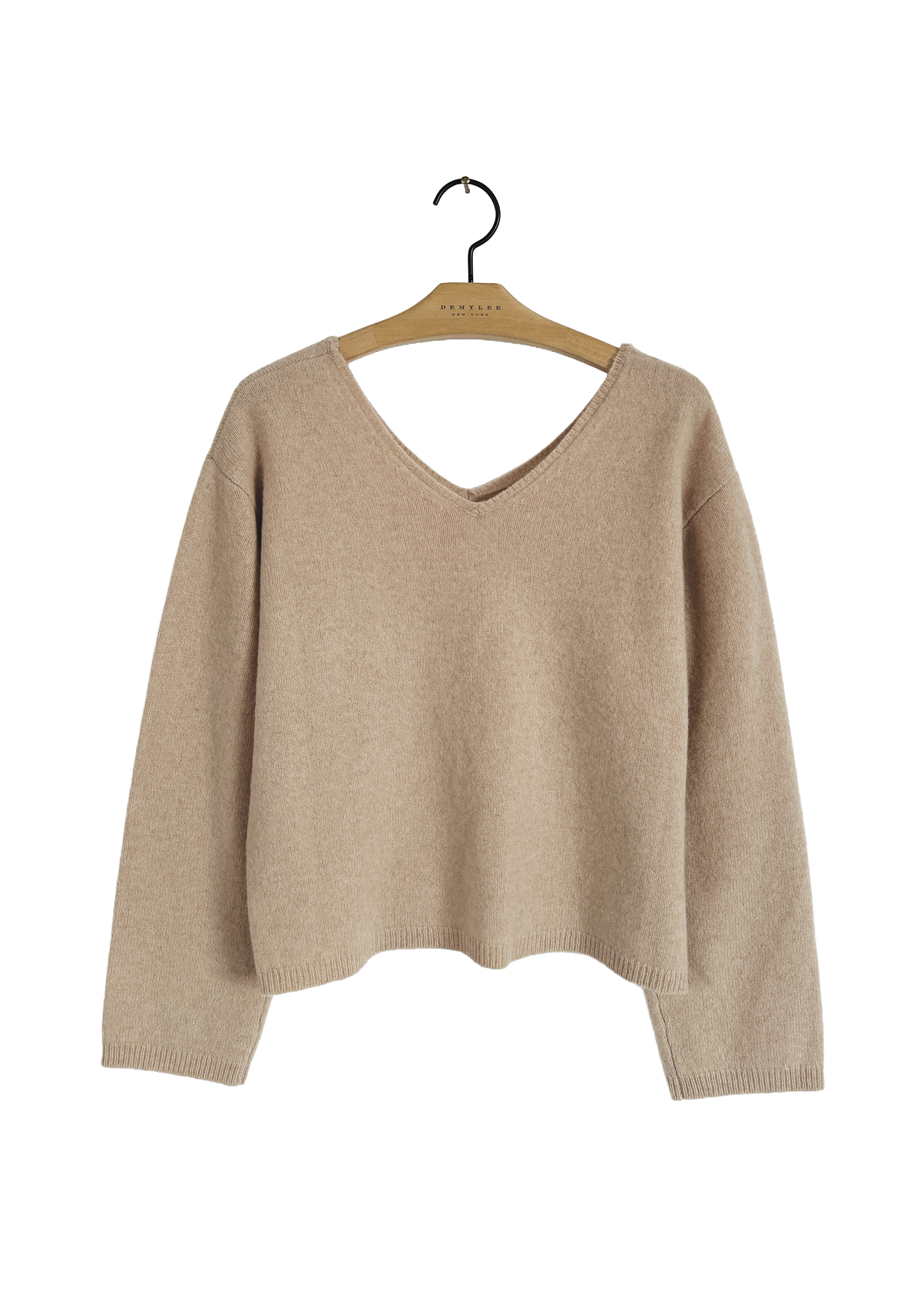Soft Wool V-neck Sweater - Tan