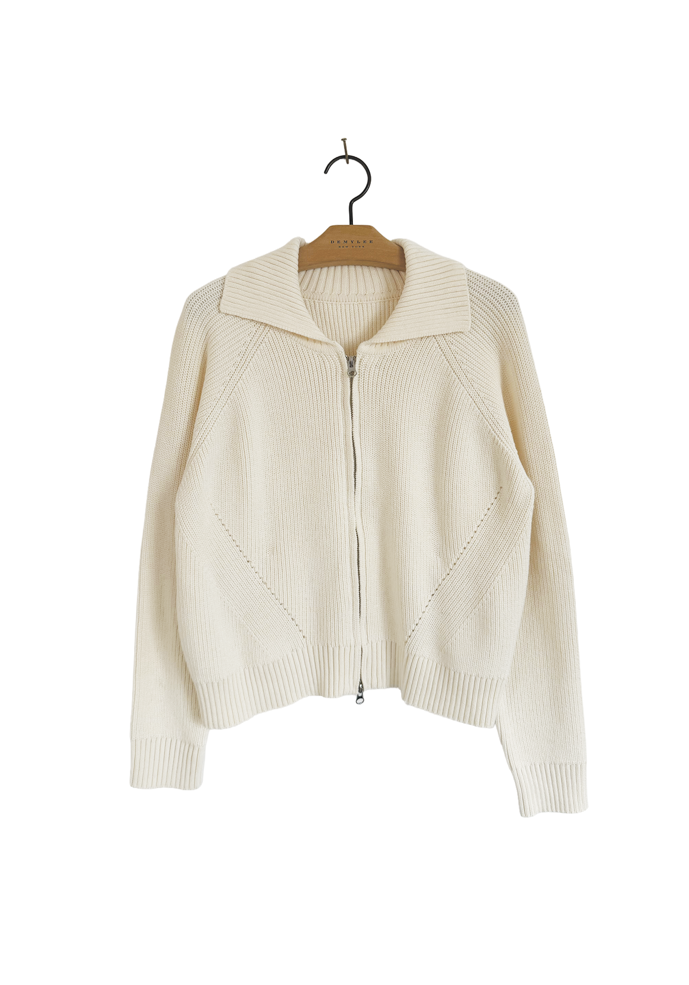 Ribbed Zip Jacket - White