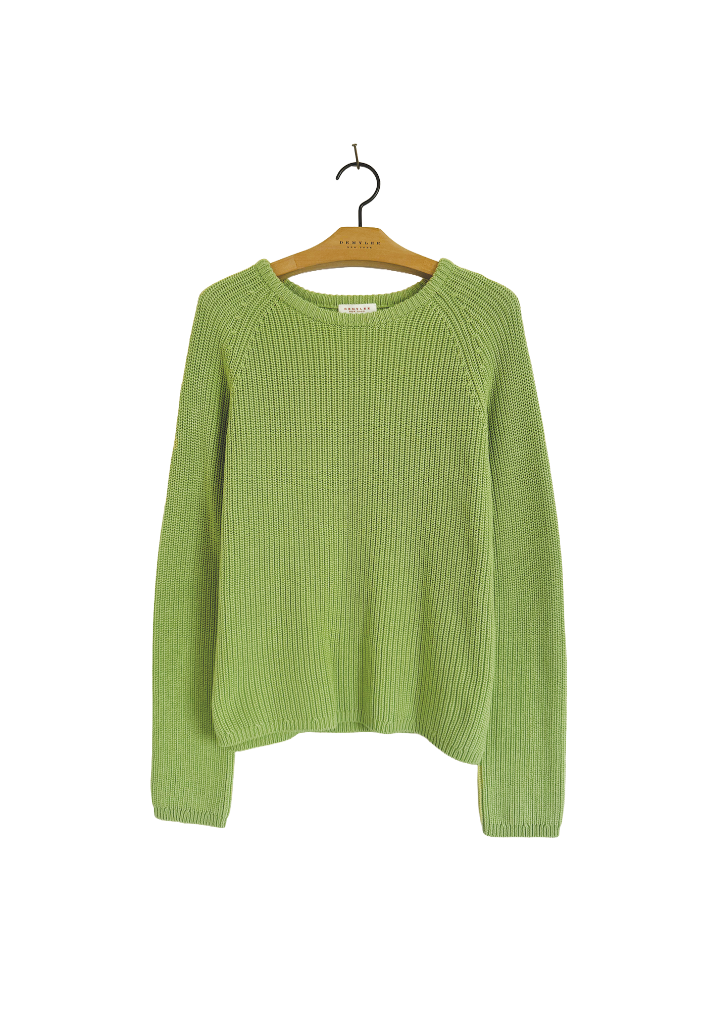 Side Slit Ribbed Crewneck - Pear