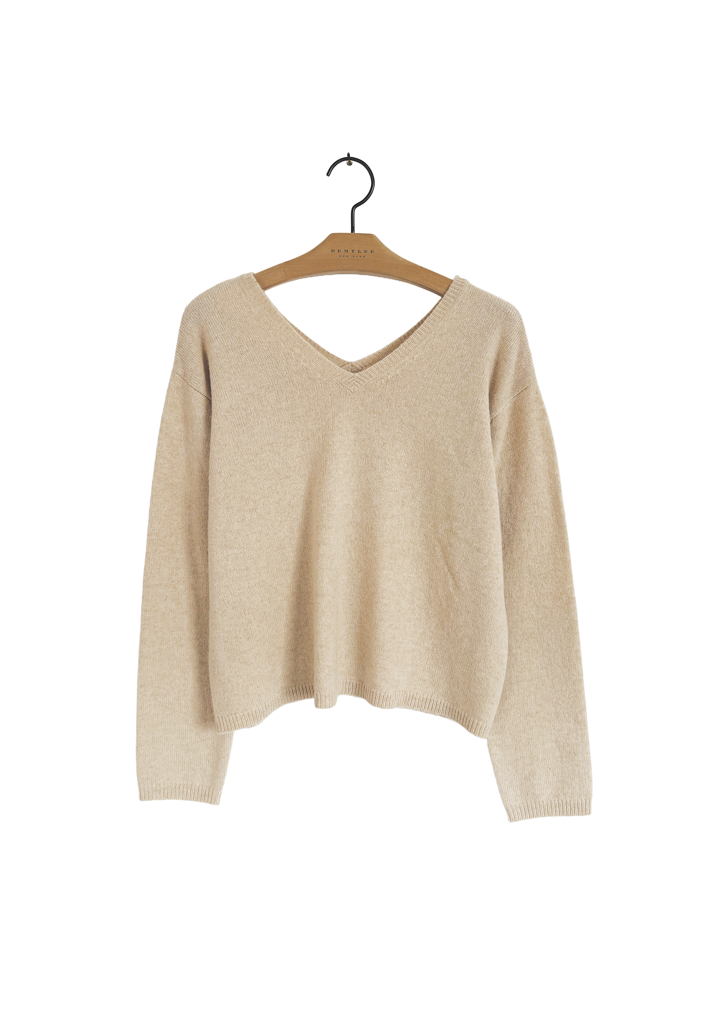 Wool V-neck Sweater - Sand