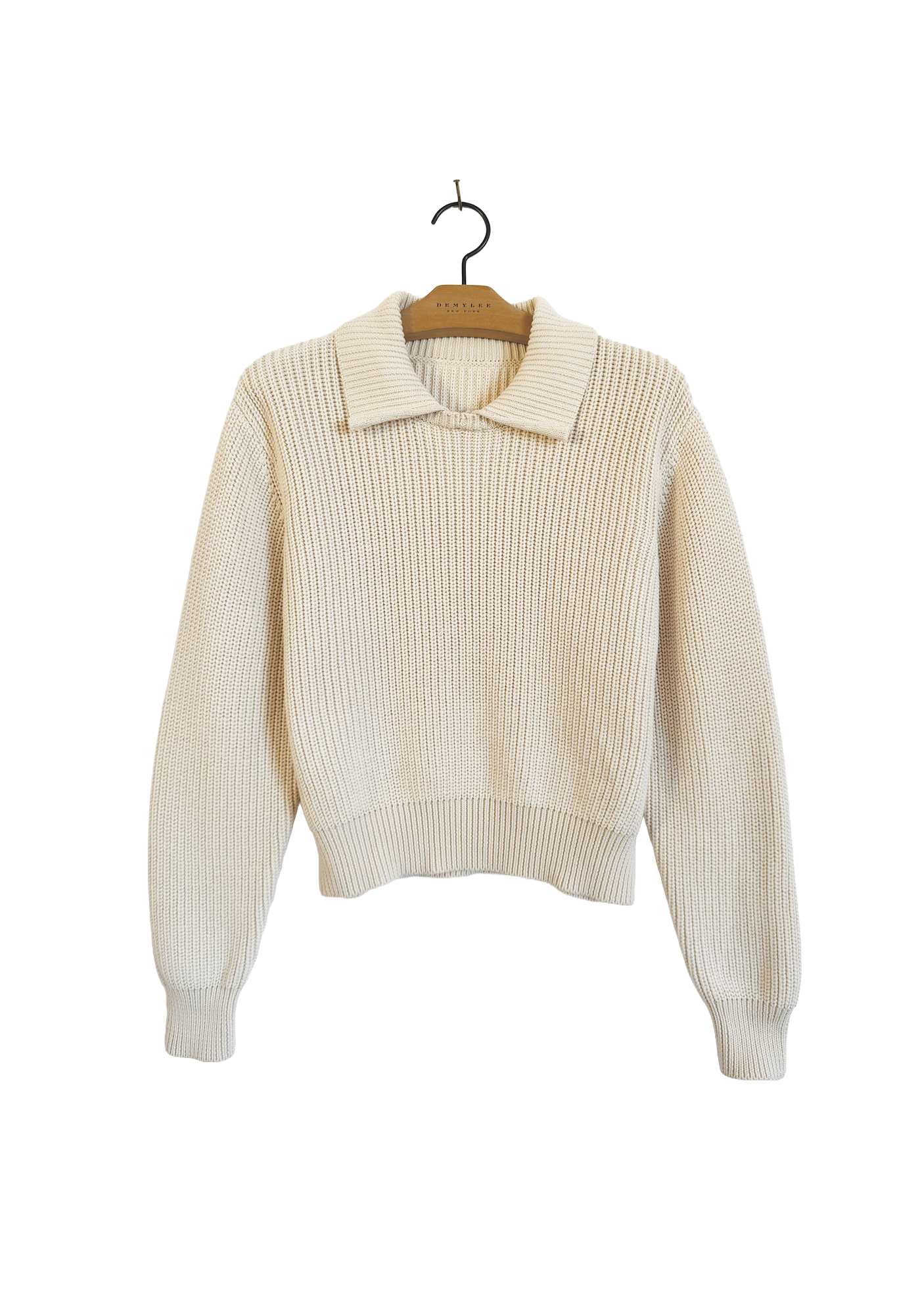 Ribbed Collared Sweater - Off White