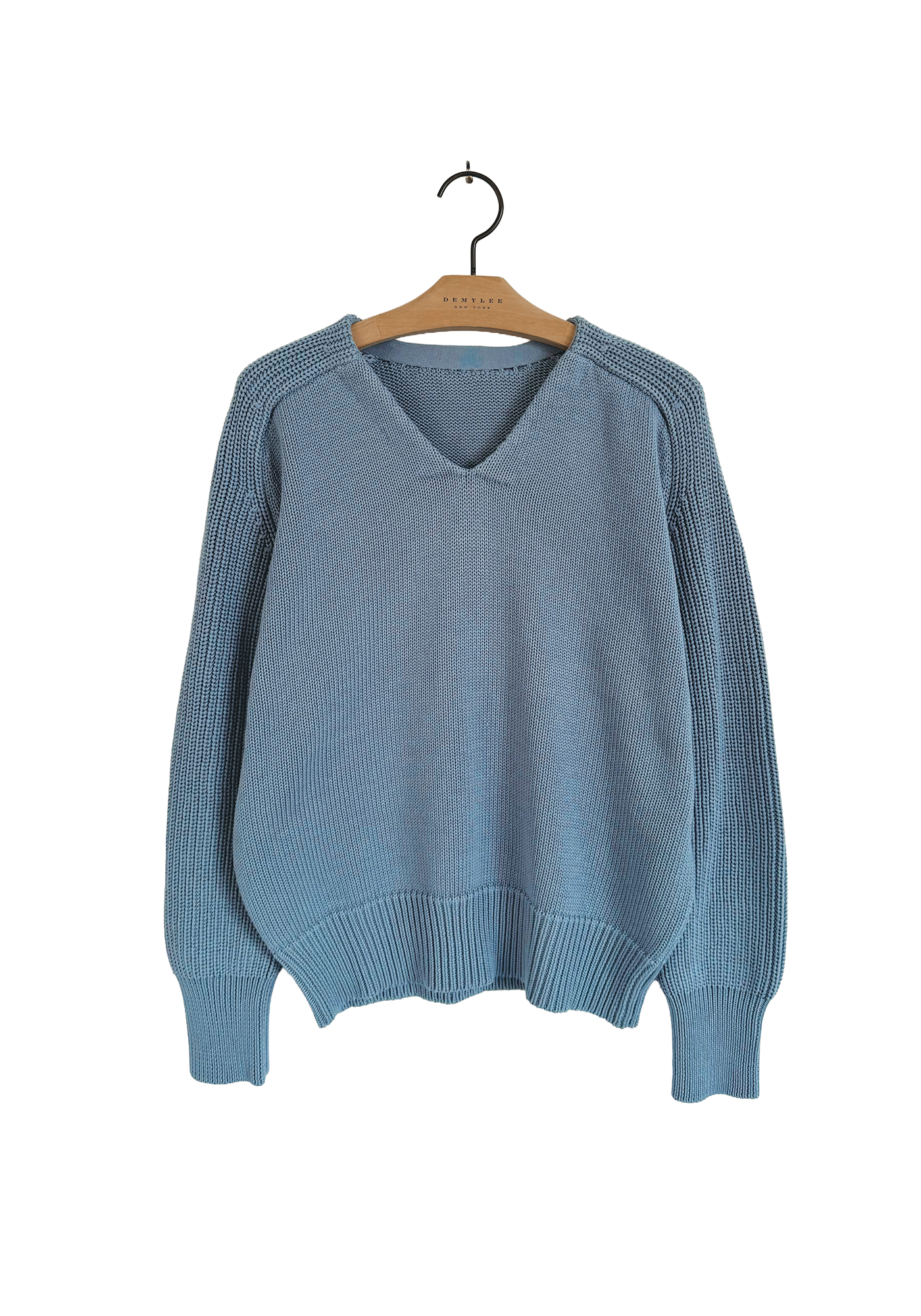 V-neck Sweater - Dusty Blue