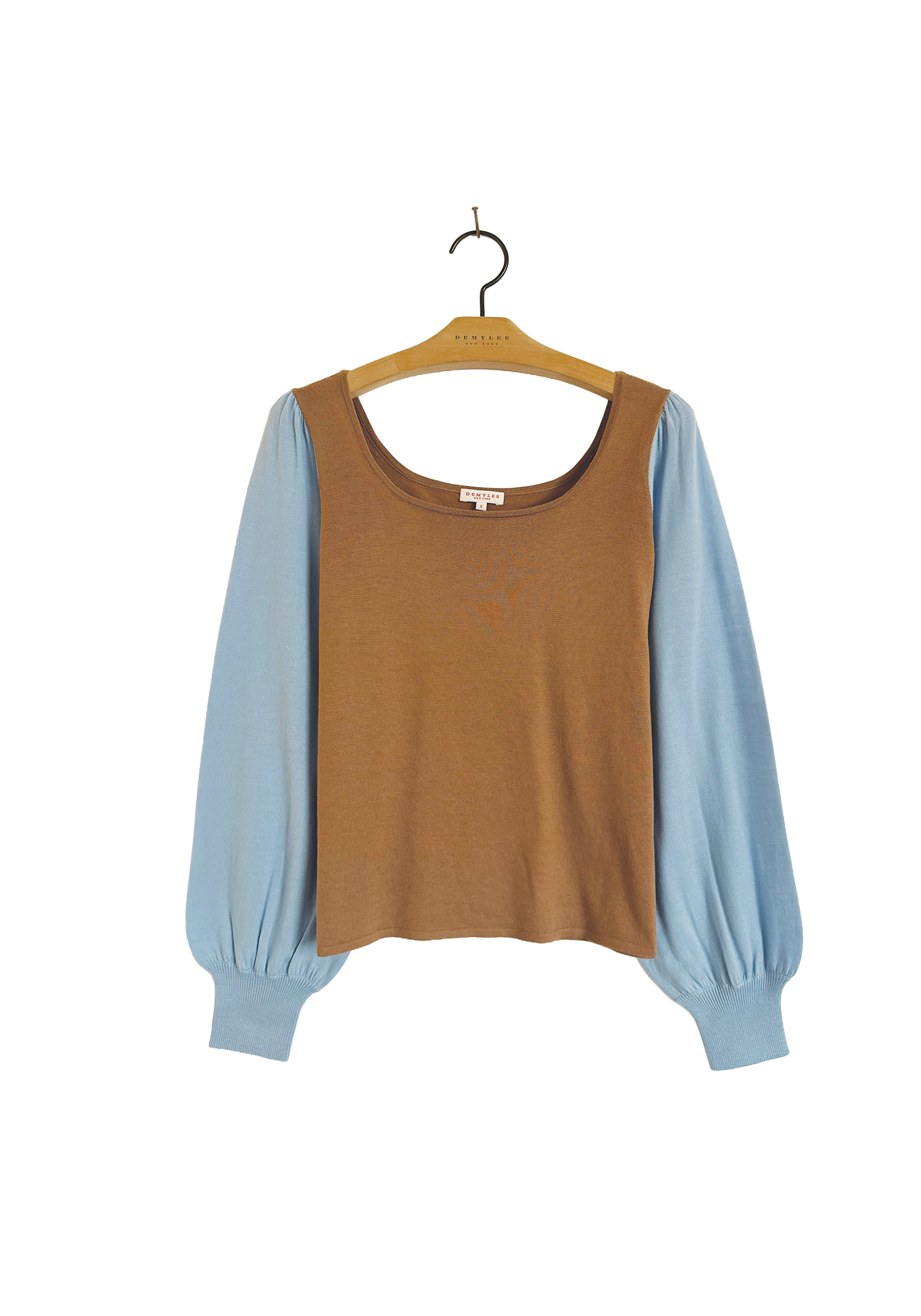 Colorblock Top - Brown / Light Blue