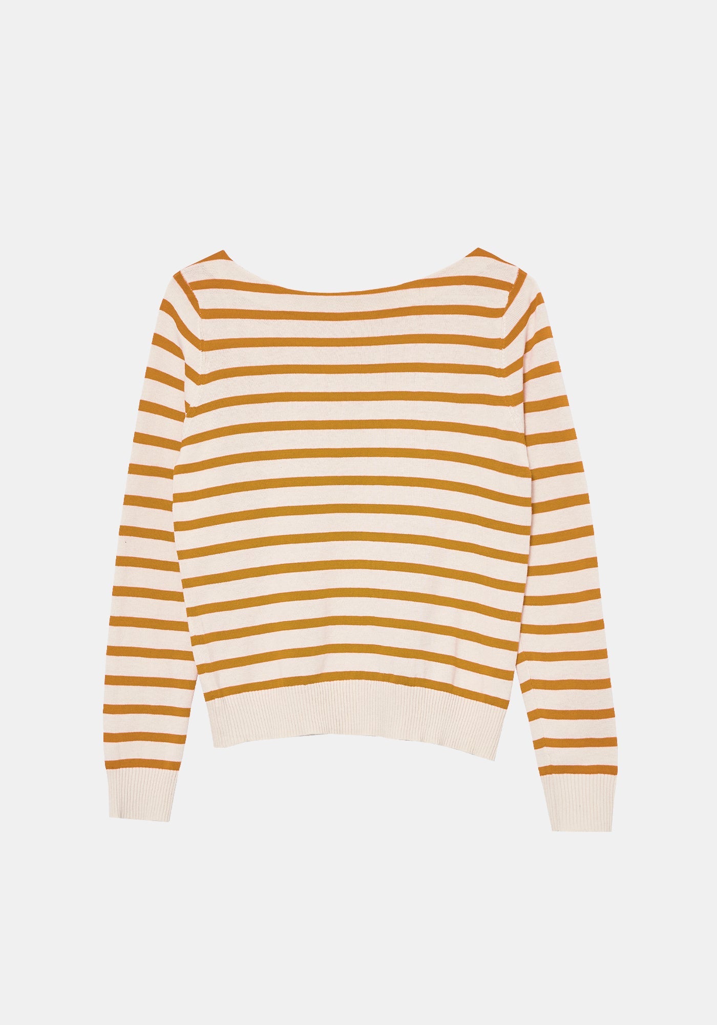 Beckie Stripe Top - Parchment / Toast