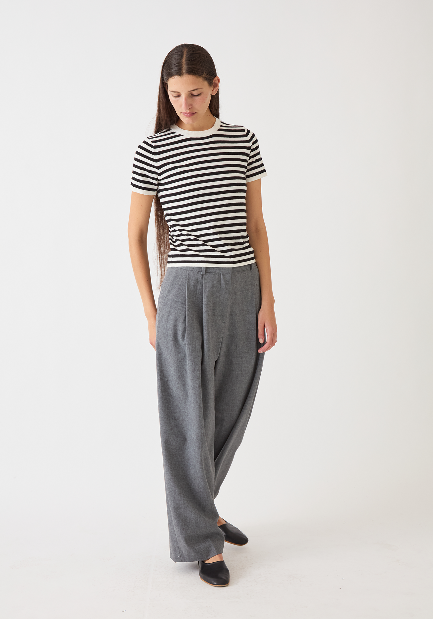 Adebola Stripe Cotton Cashmere Top