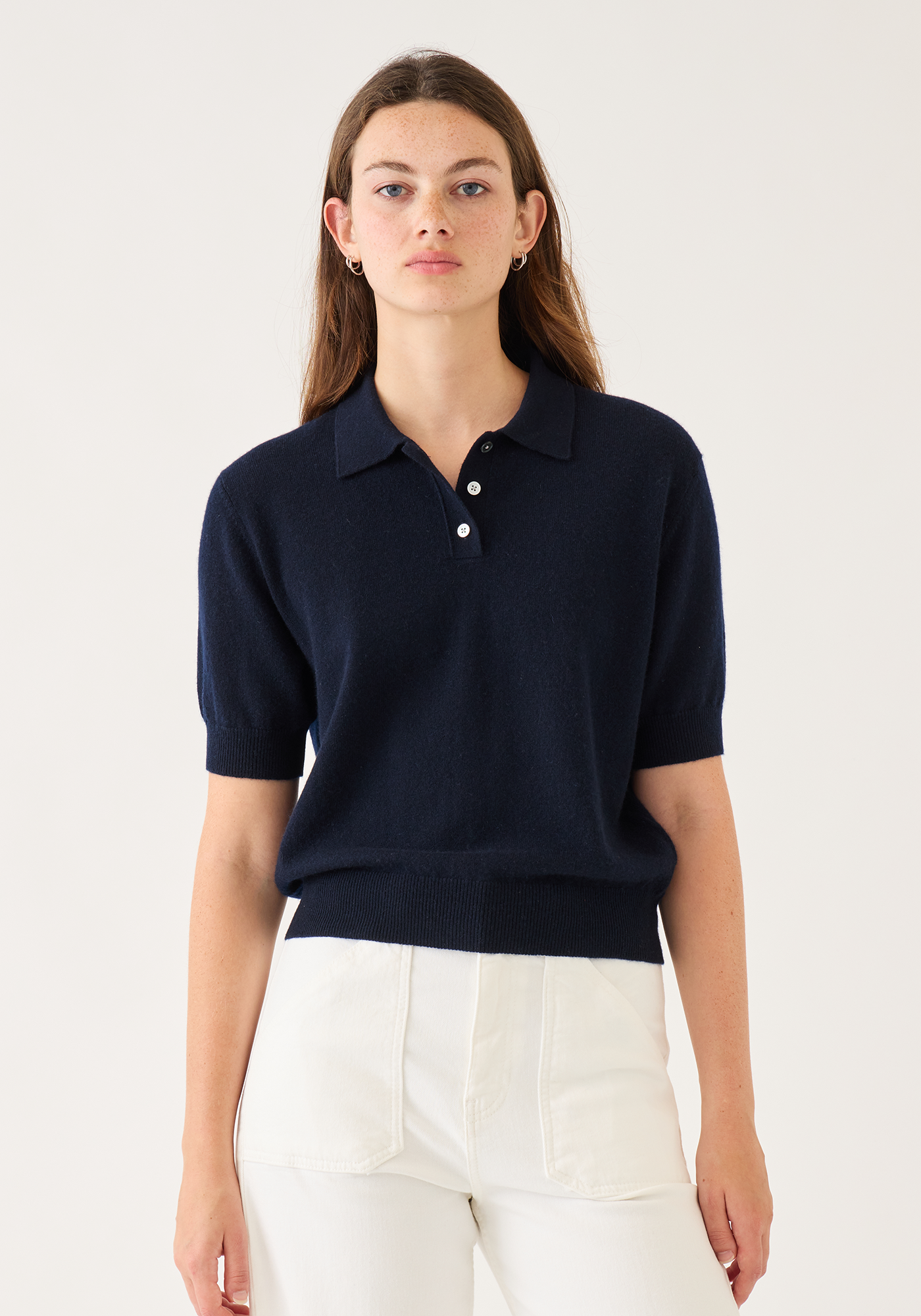 Amelia Cashmere Polo Top