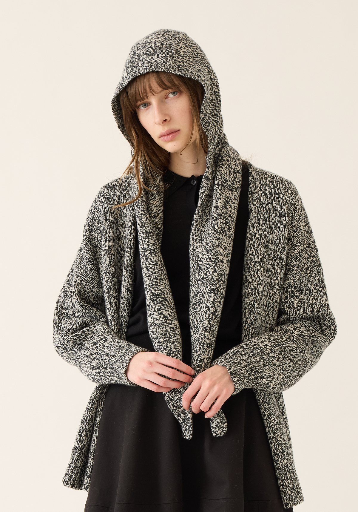 Aster Wool Melange Hooded Scarf