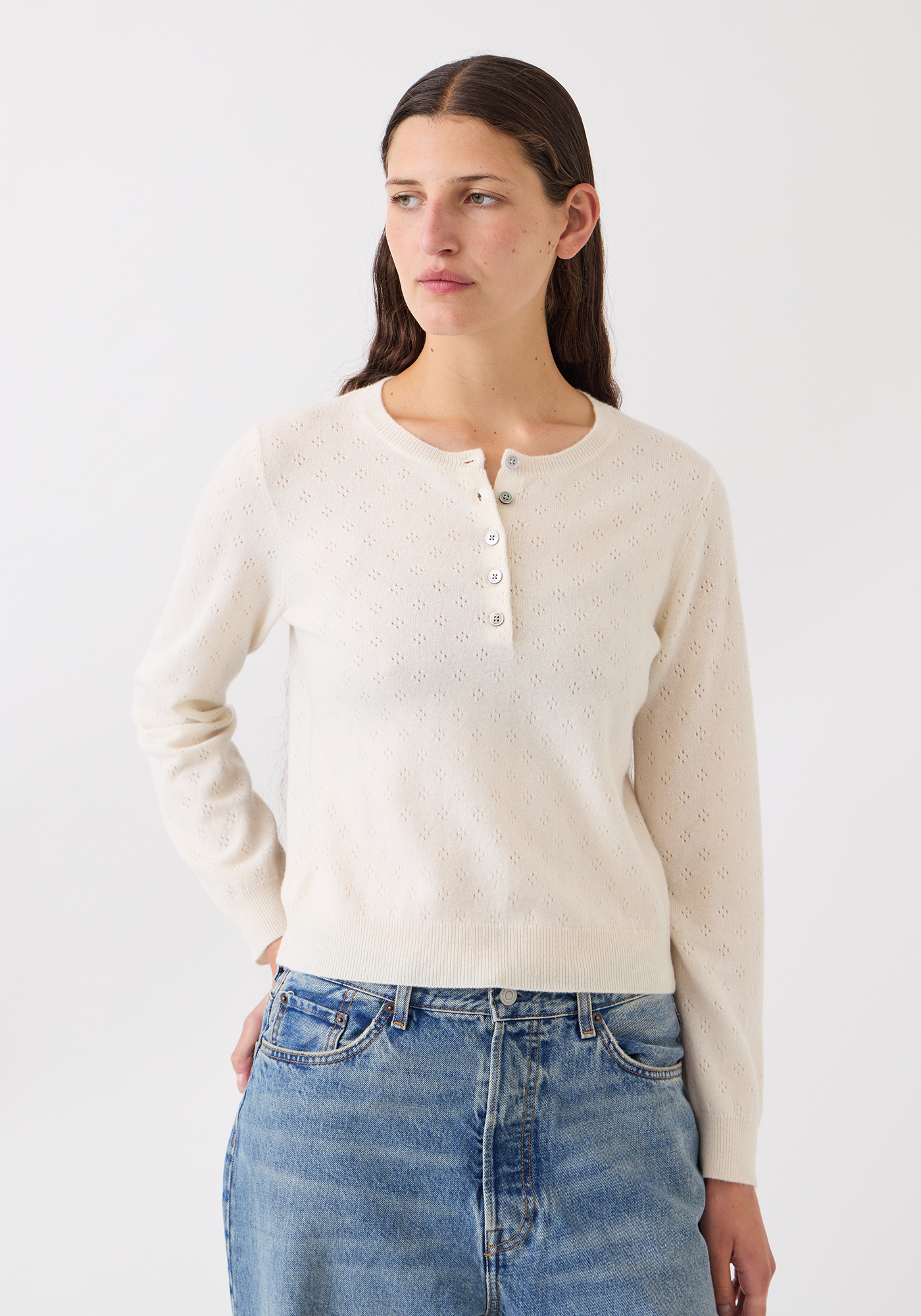 Avery Pointelle Cashmere Sweater