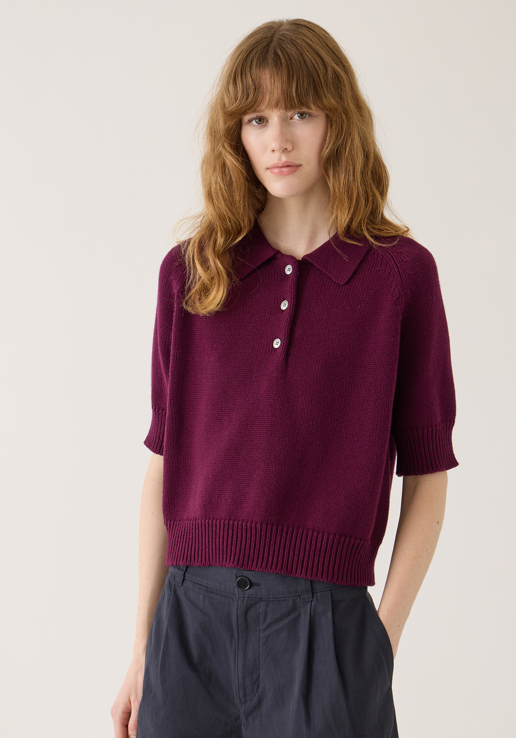 Bailey Cotton Cashmere Polo Top