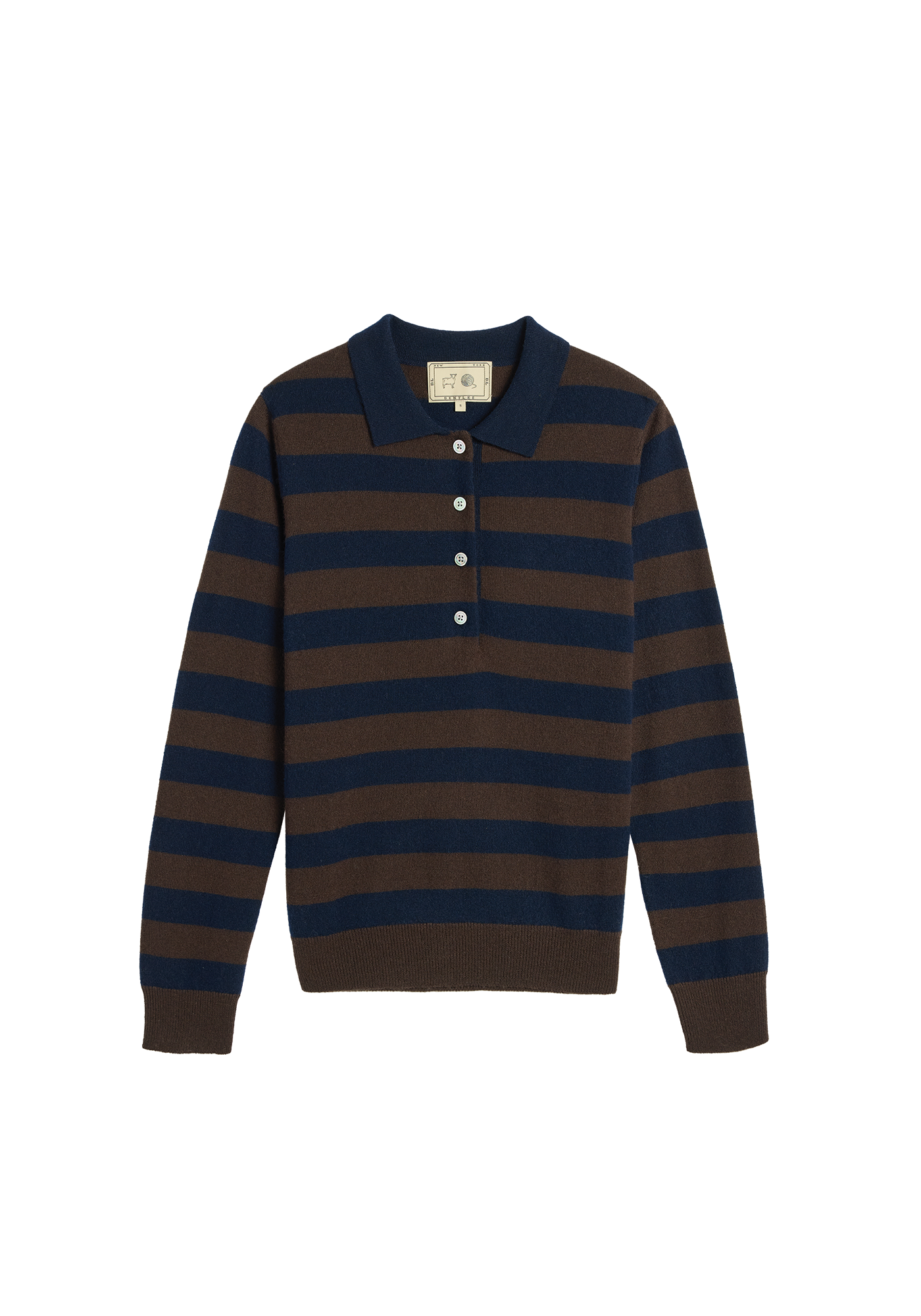 Demira Stripe Cashmere Polo Sweater