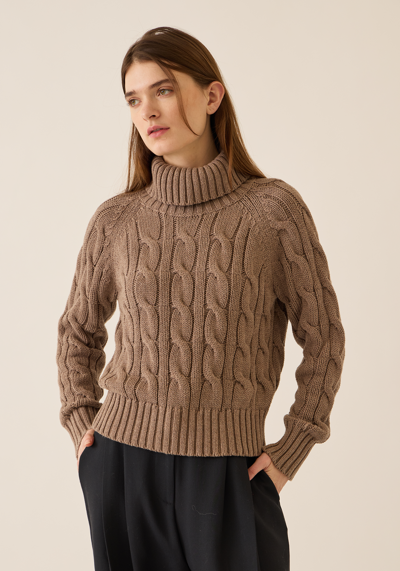 Elsie Cotton Cashmere Turtleneck Sweater