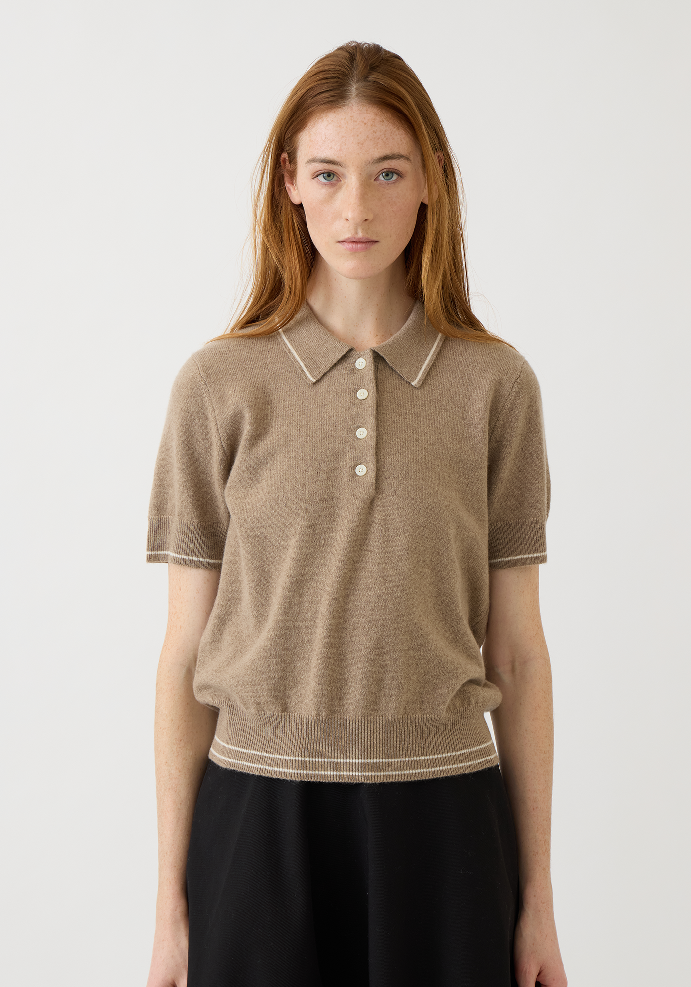 Elyse Cashmere Polo Top
