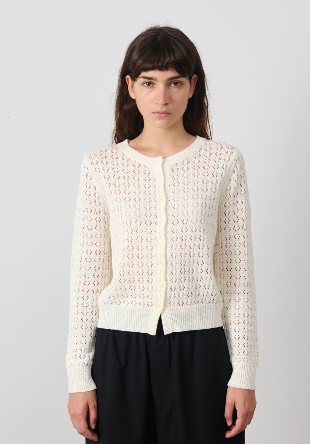 Emma Crochet Cotton Linen Cardigan