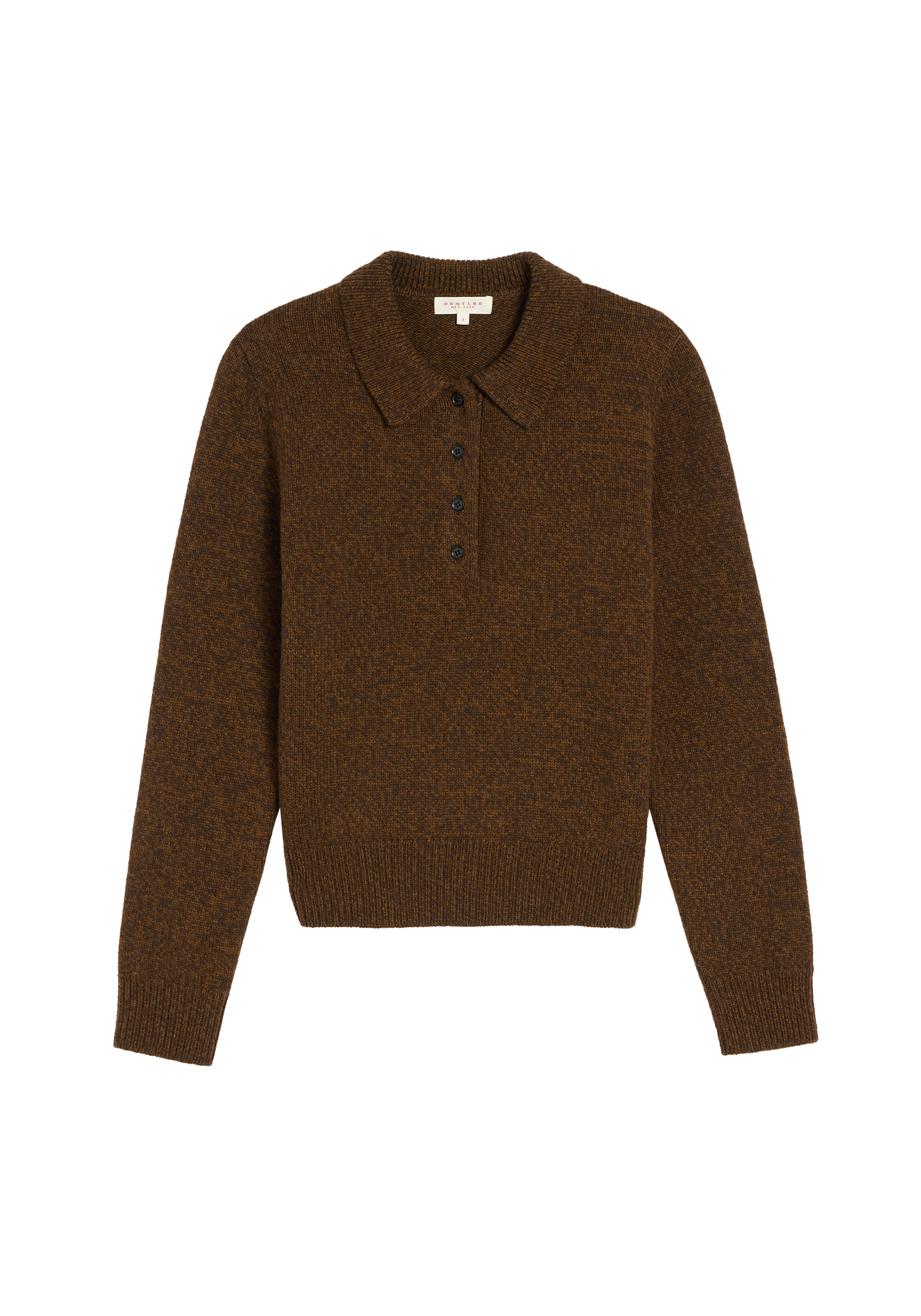Estelle Wool Melange Polo Sweater
