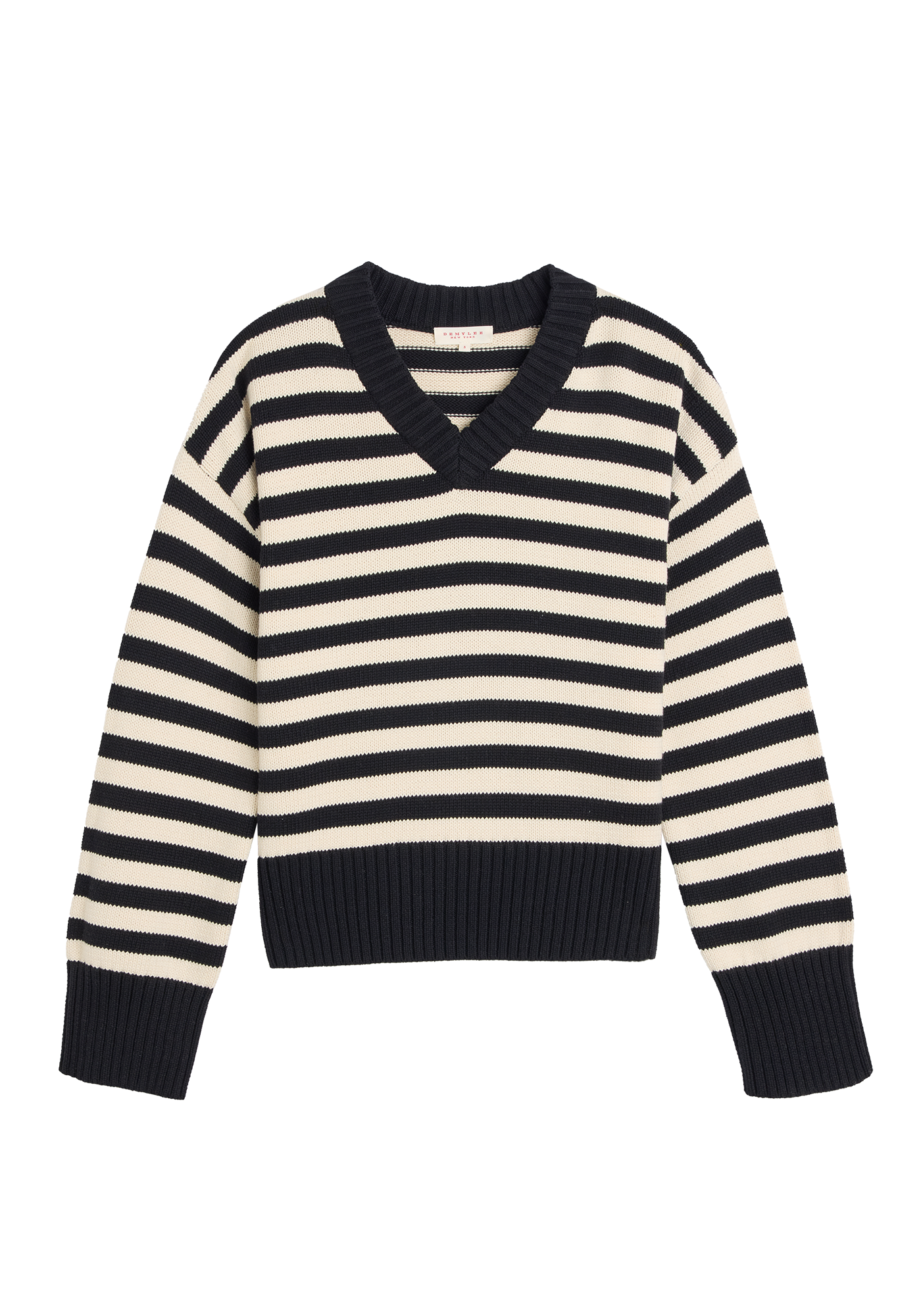 ファリス ストライプ コットン セーター