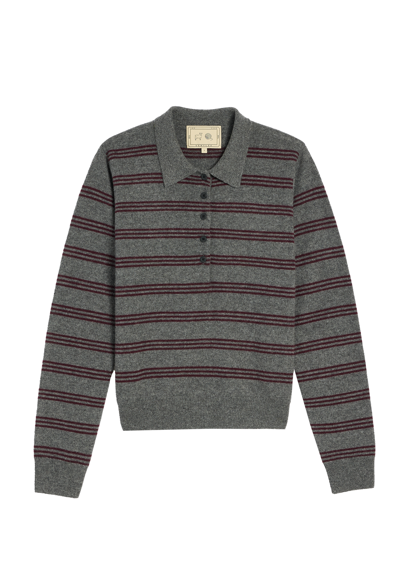 Hayden Stripe Cashmere Polo Sweater