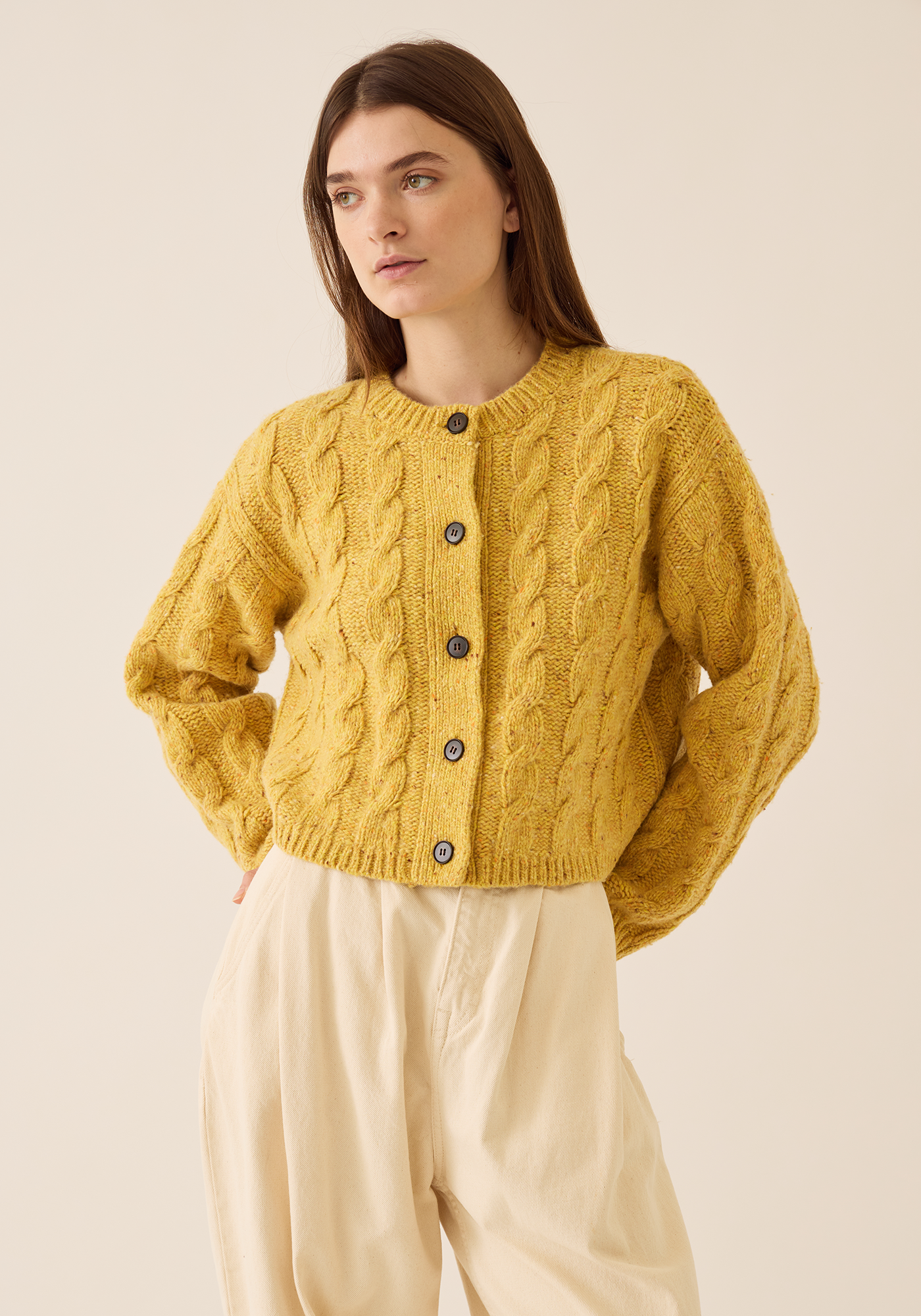 Kinsley Speckled Wool Cardigan