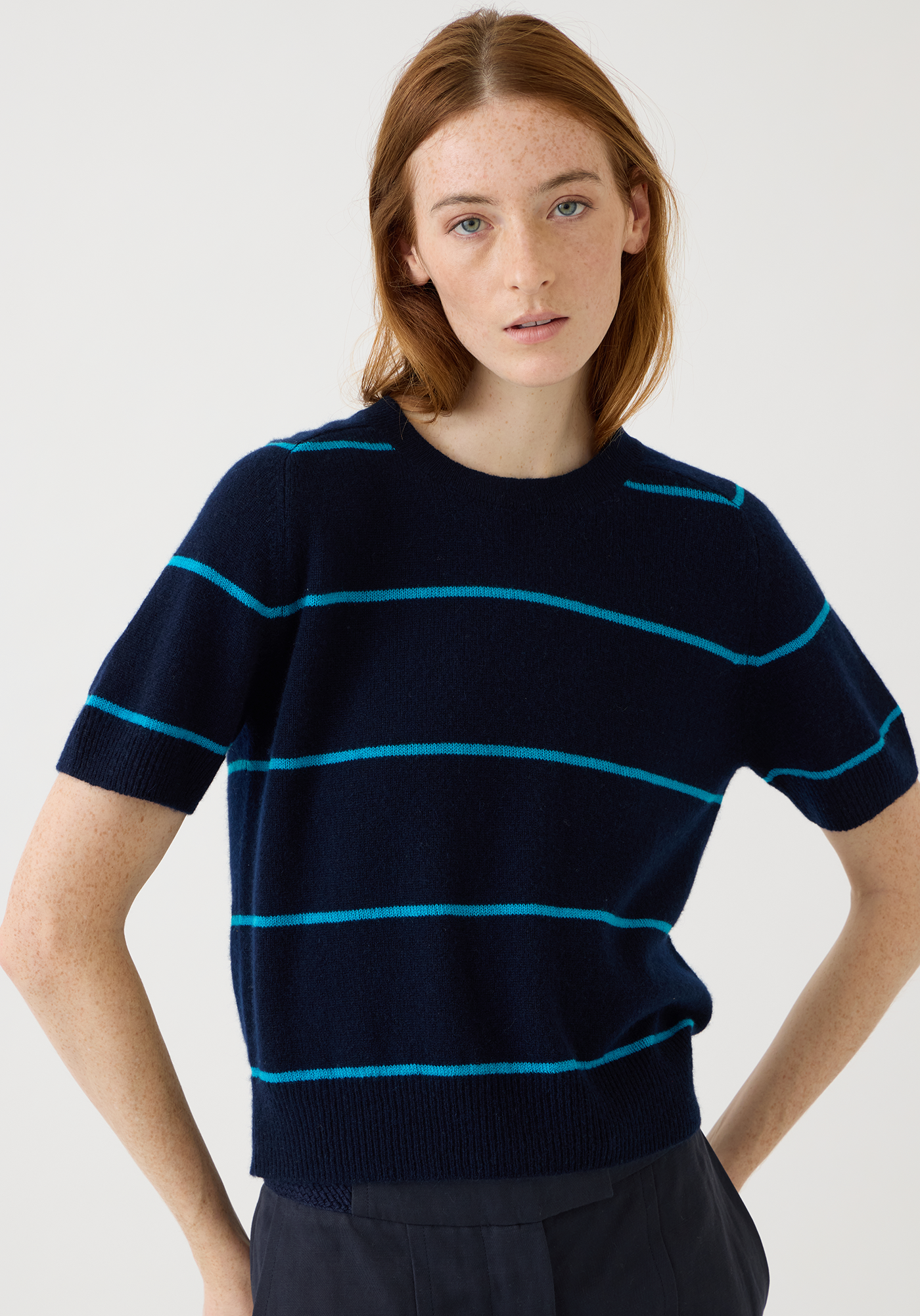 Krysta Stripe Cashmere Top
