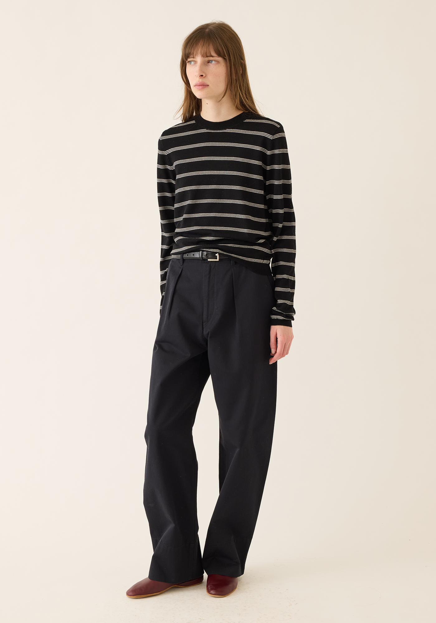 Laina Stripe Superfine Merino Wool Sweater