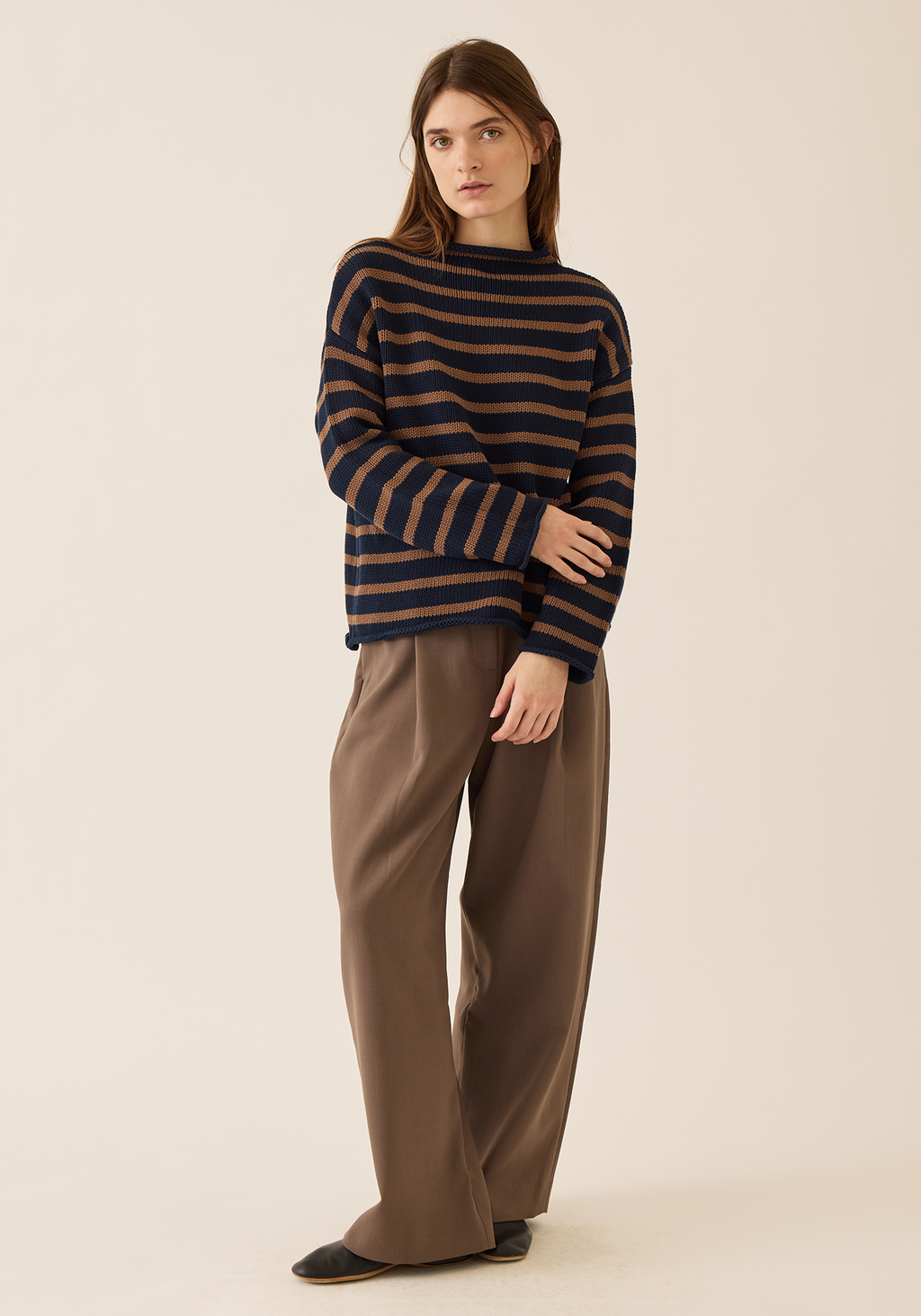 other - デミリー Lamis Striped Cotton Knit Pullover Lamis Stripe Cotton Sweater
