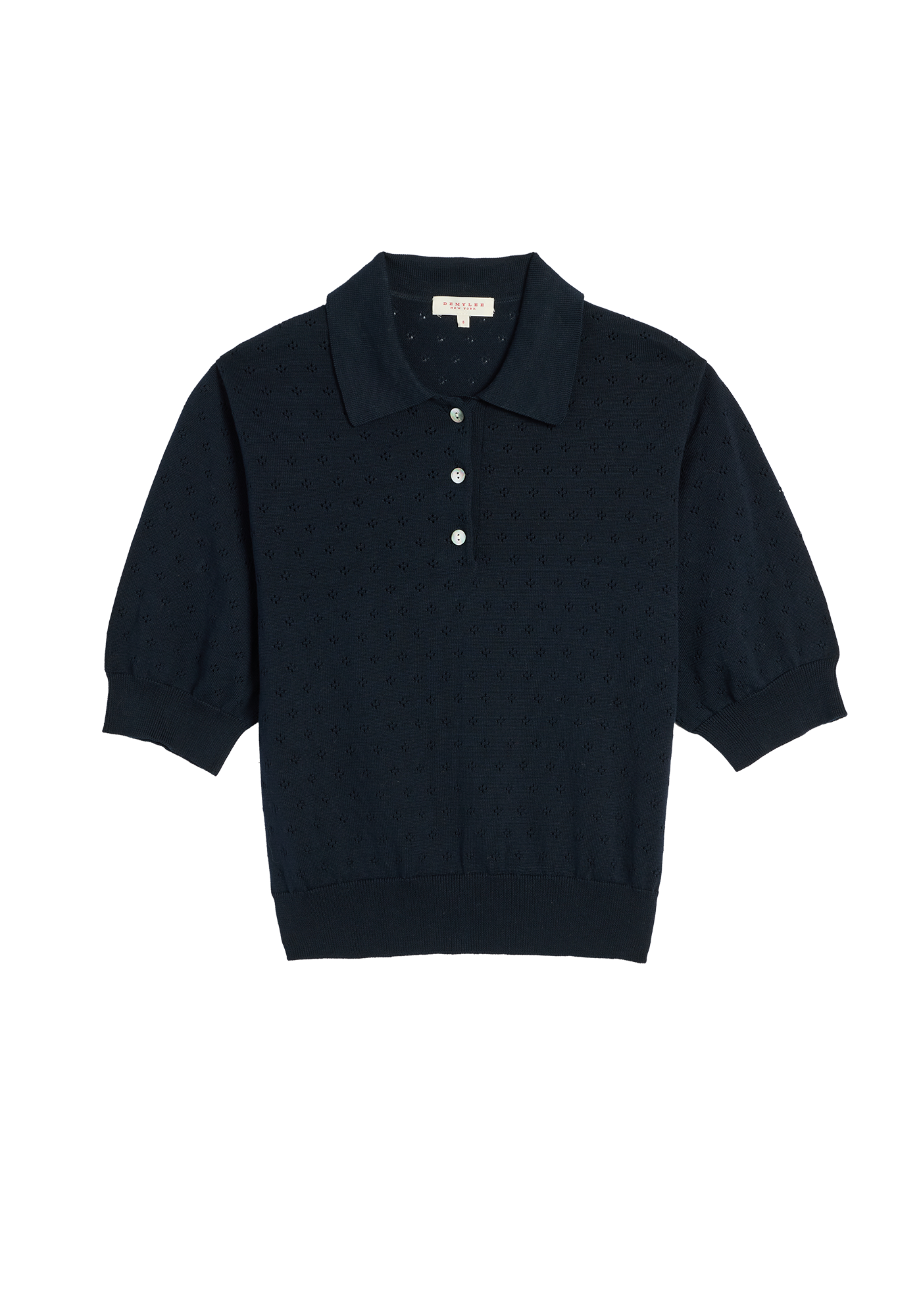 Logan Pointelle Cotton Polo Top