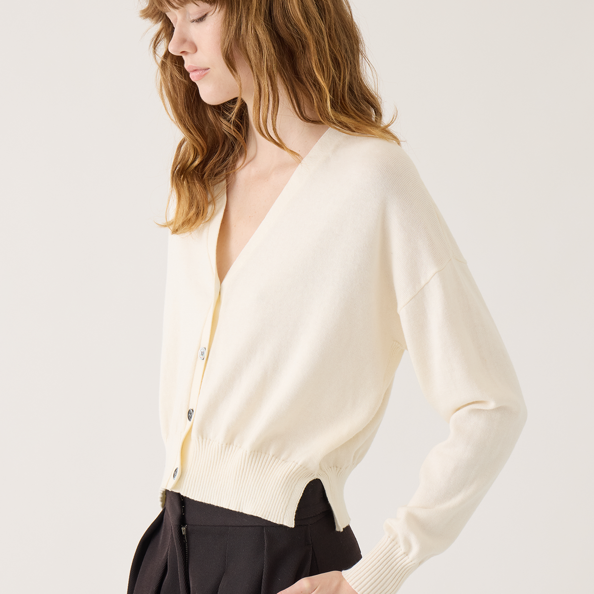 DEMYLEE LOLA コットンカシミヤ クロップドニットカーディガン Lola Cotton Cashmere Cardigan