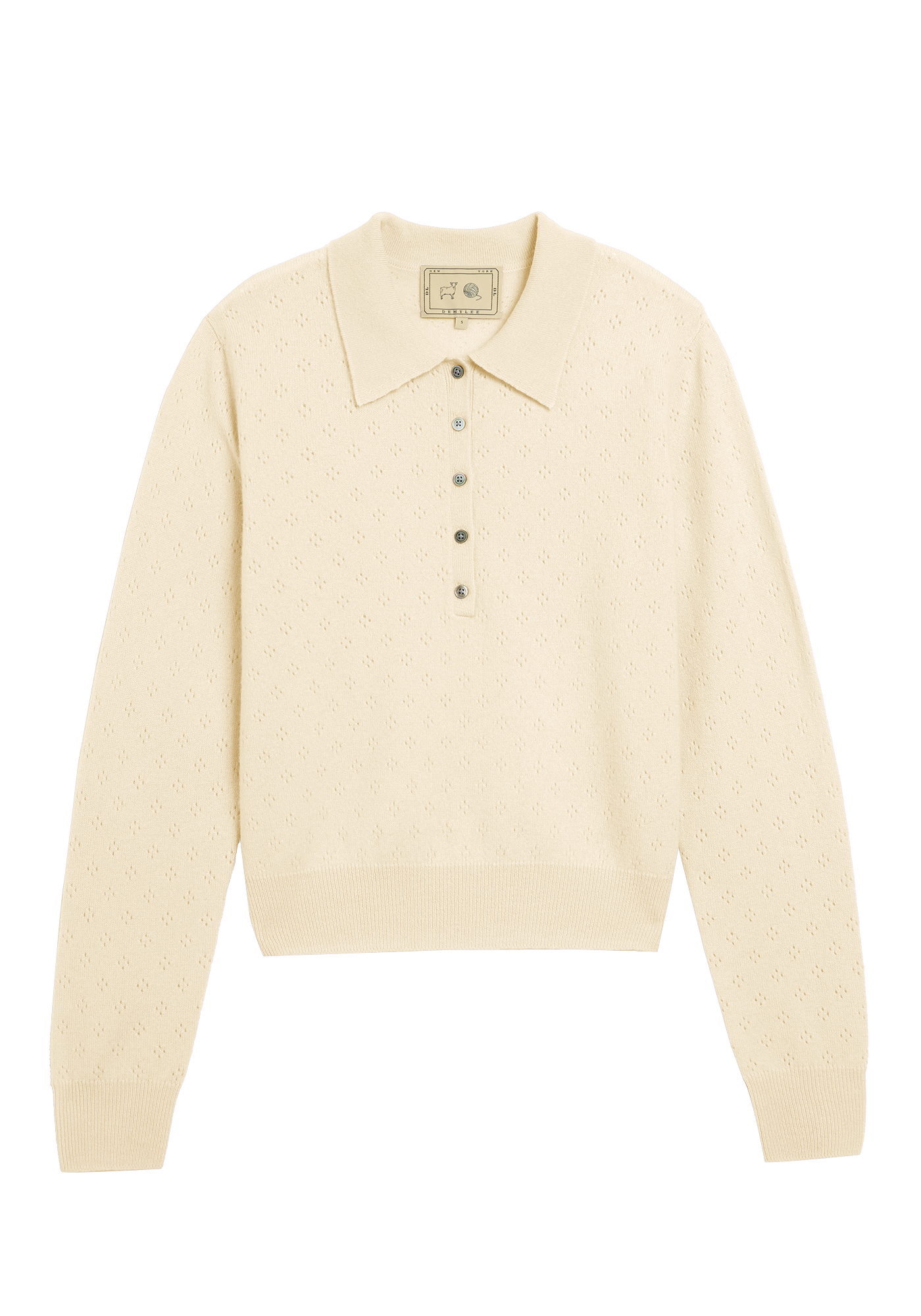 Lottie Pointelle Cashmere Polo