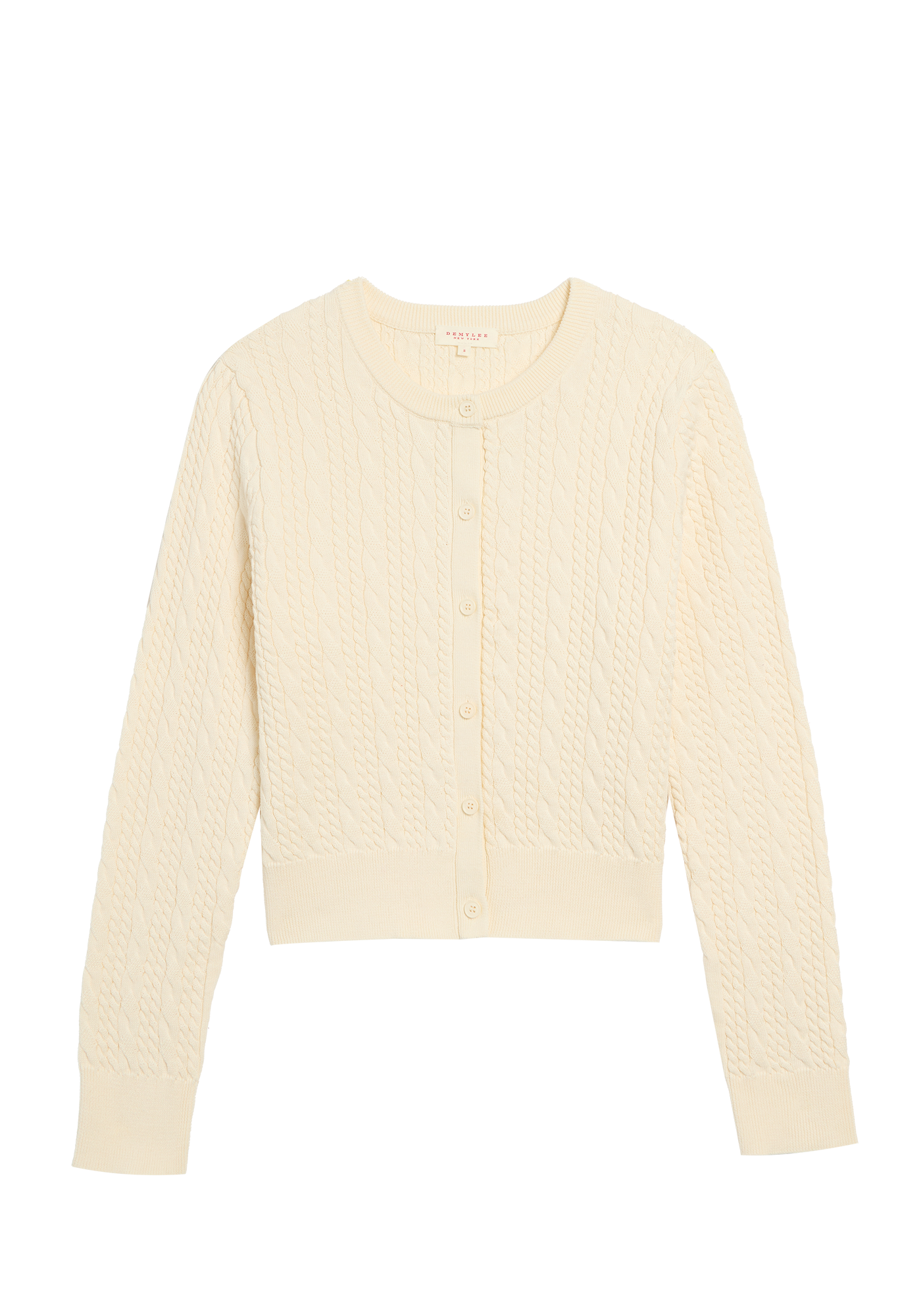 Megan Cable Knit Cotton Cardigan - Off White
