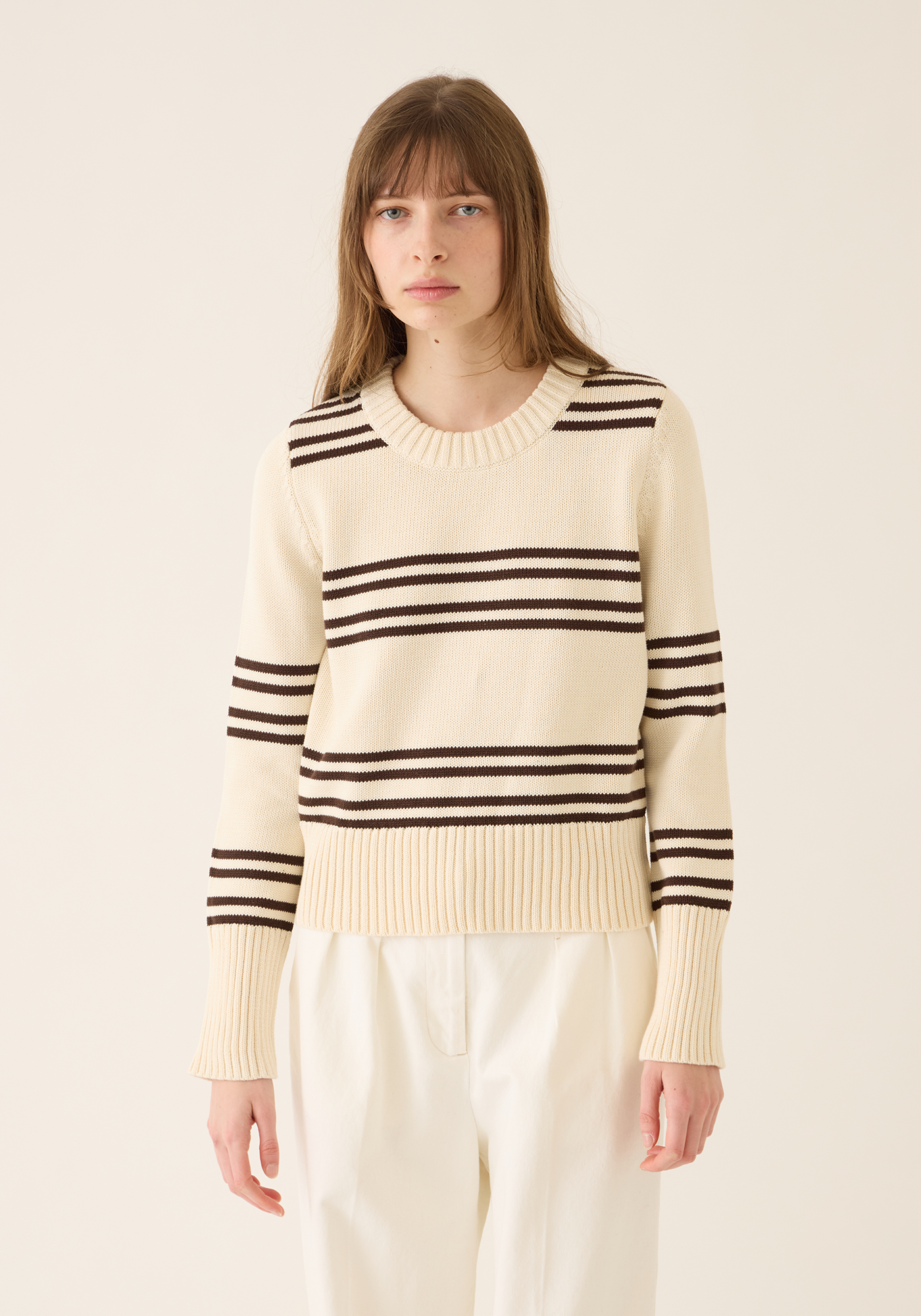Micha Double Stripe Cotton Sweater