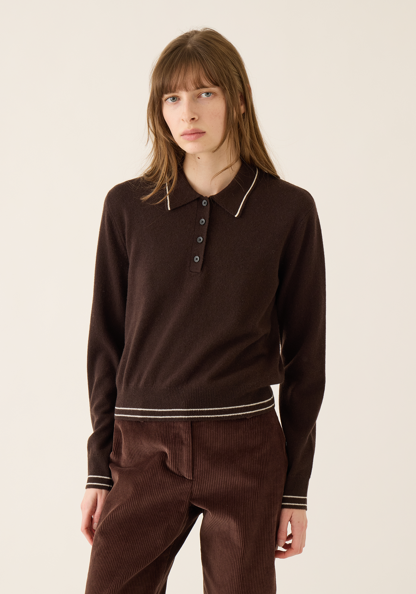 Millie Cashmere Polo Sweater