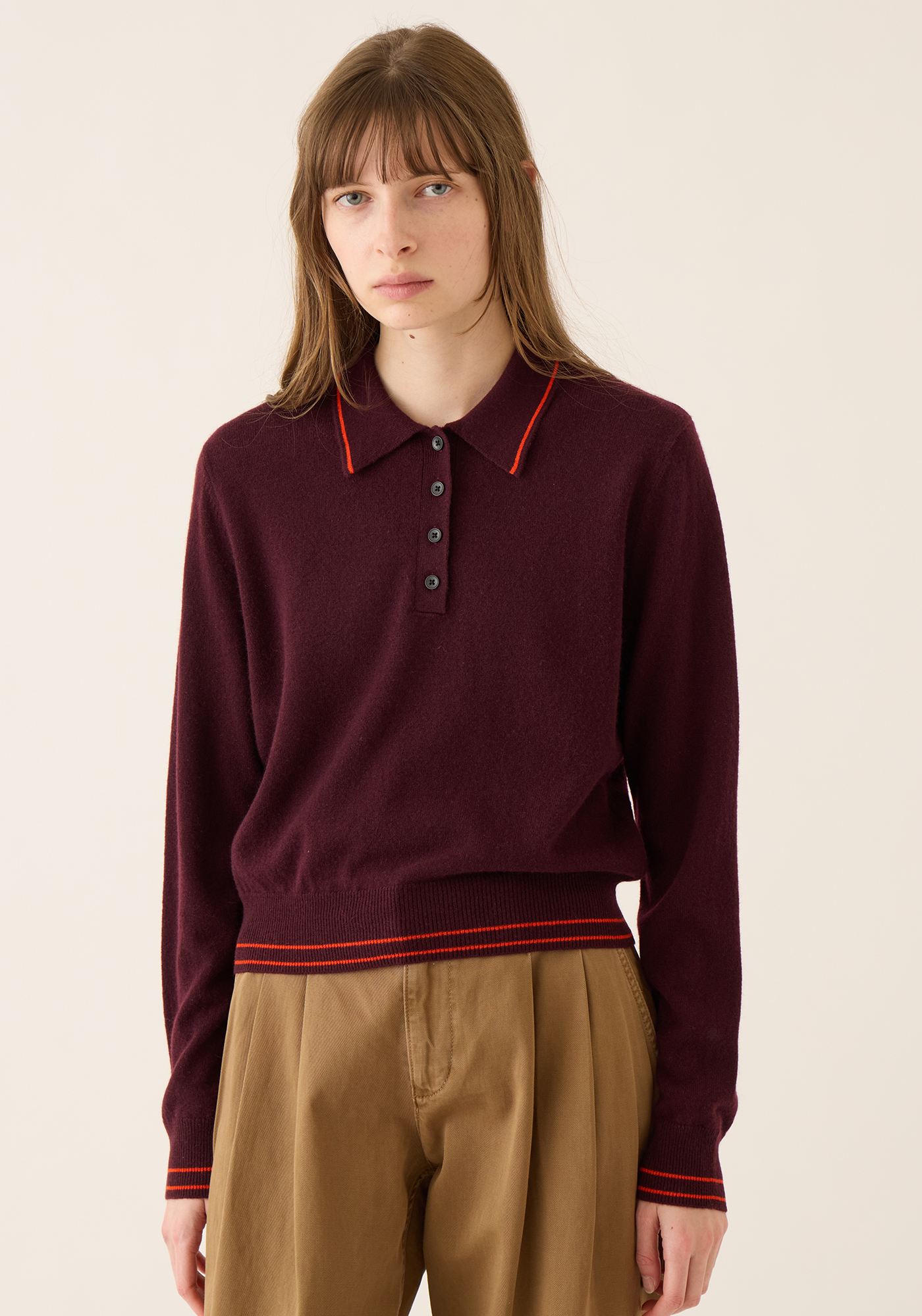 Millie Cashmere Polo Sweater