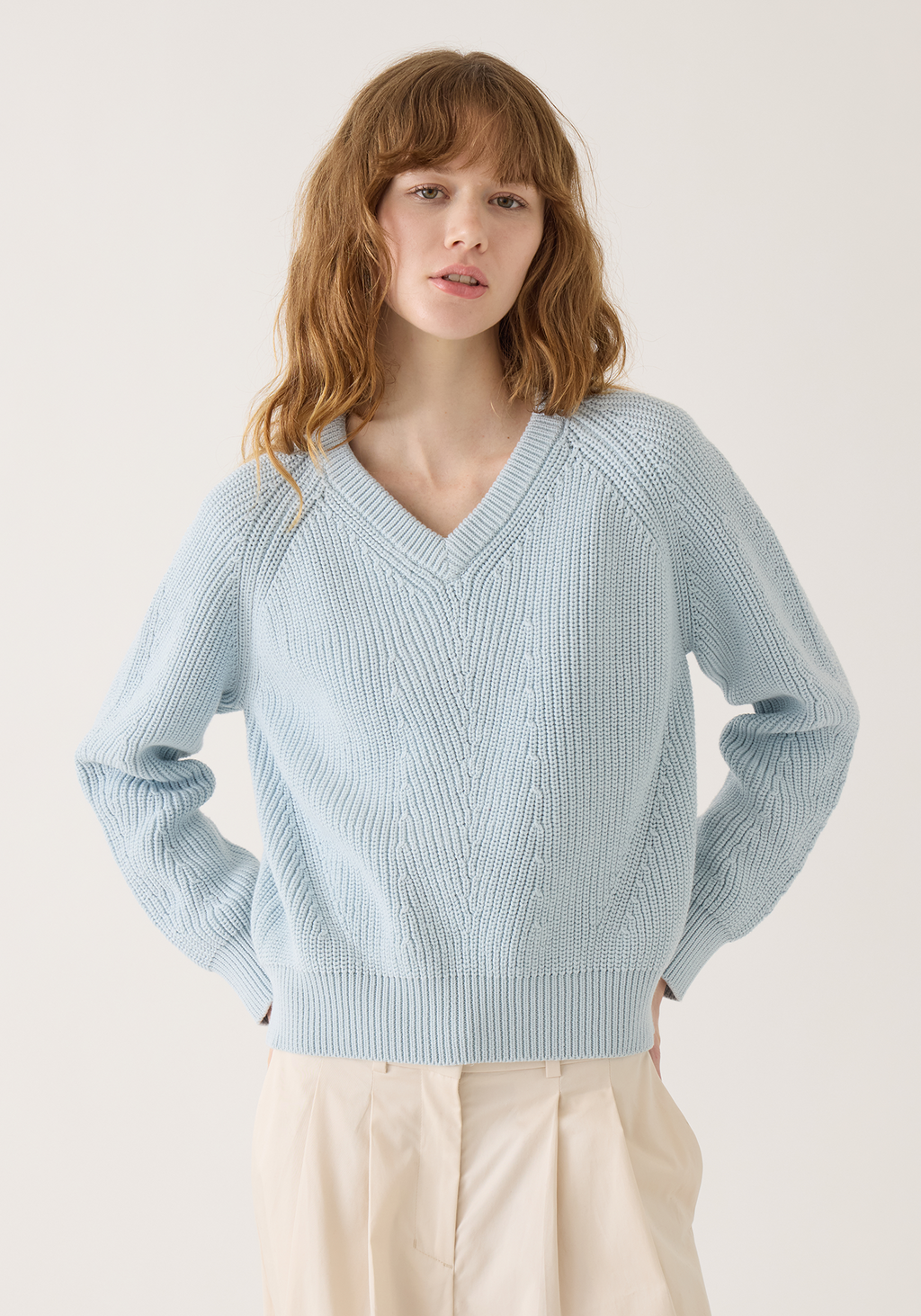 【DEARMINE】Ice Short Kara Knit Mimi Cotton Sweater