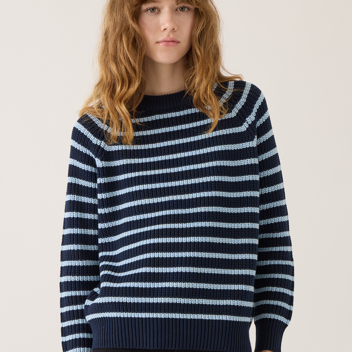 トップス Bibiy ANGELIQUE KNIT NAVY Phoebe Stripe Cotton Sweater