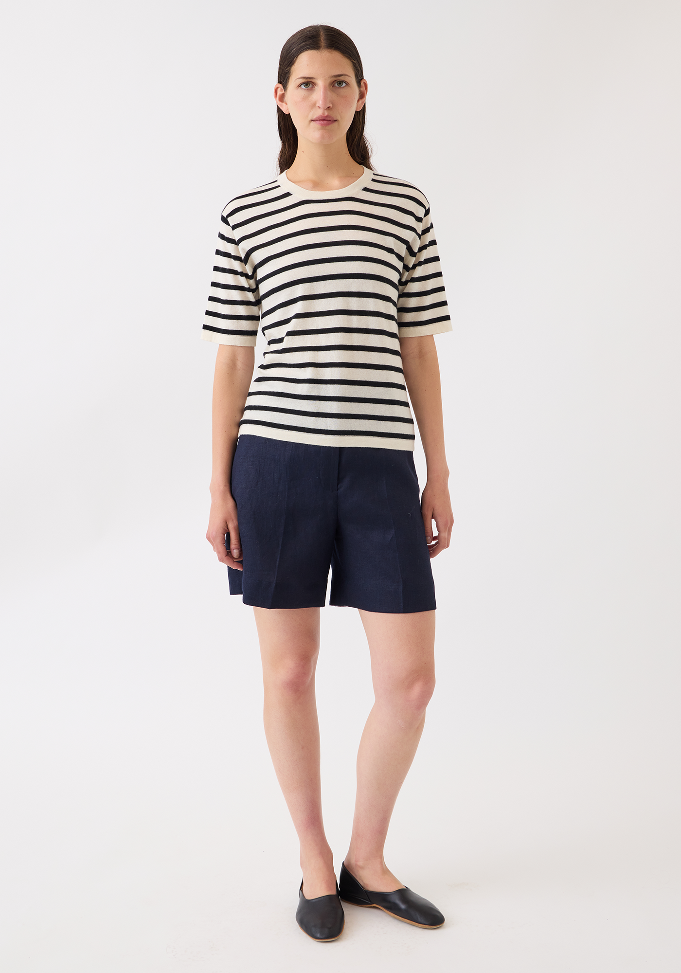 Remy Stripe Superfine Cashmere Top