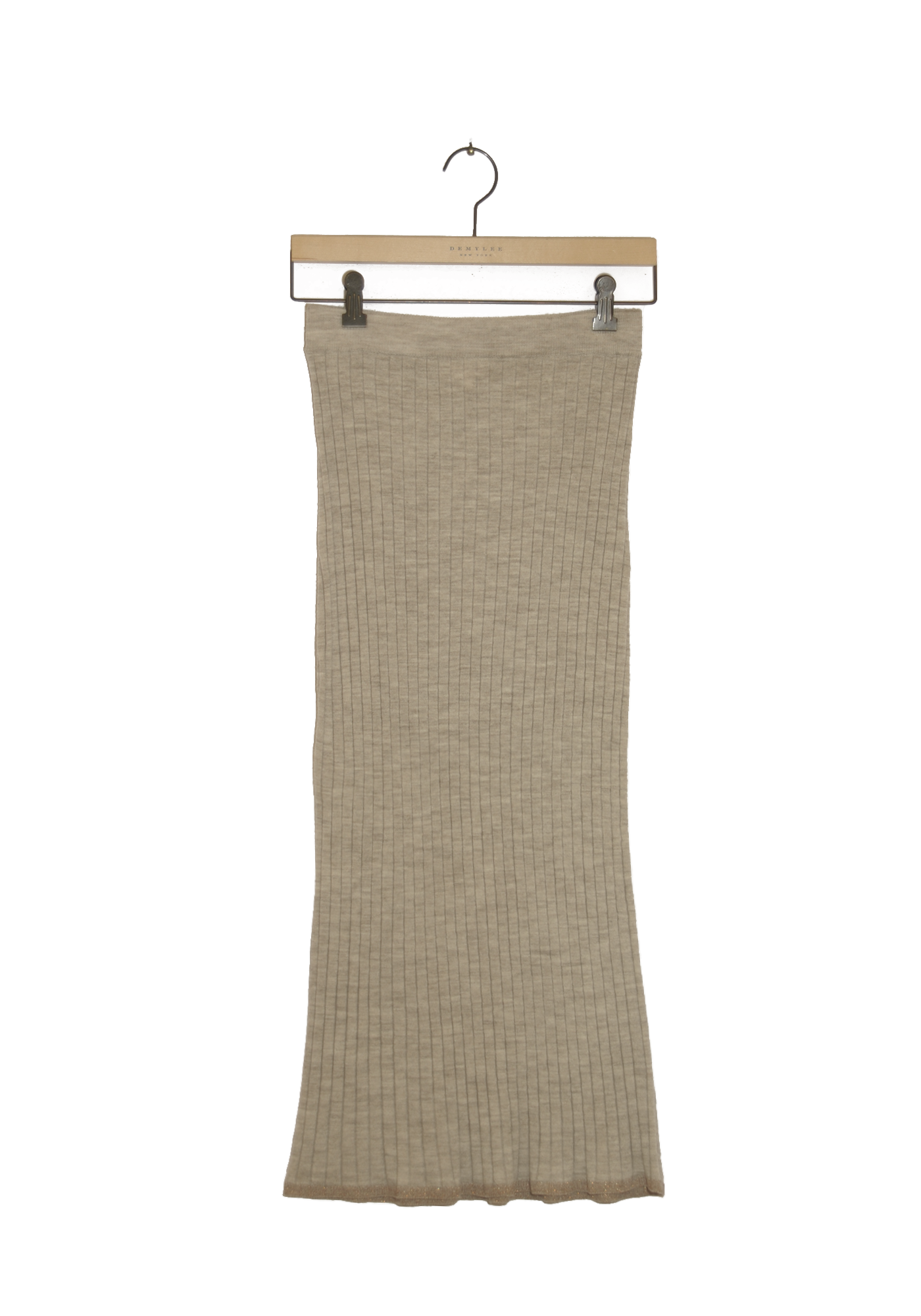 リブ編みルレックストリムスカート - ベージュヘザー