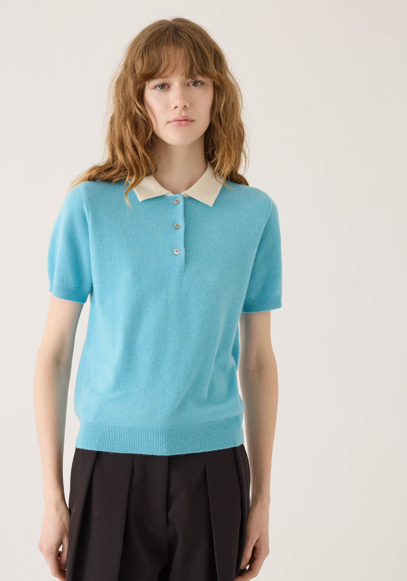 Rowena Cashmere Polo Top