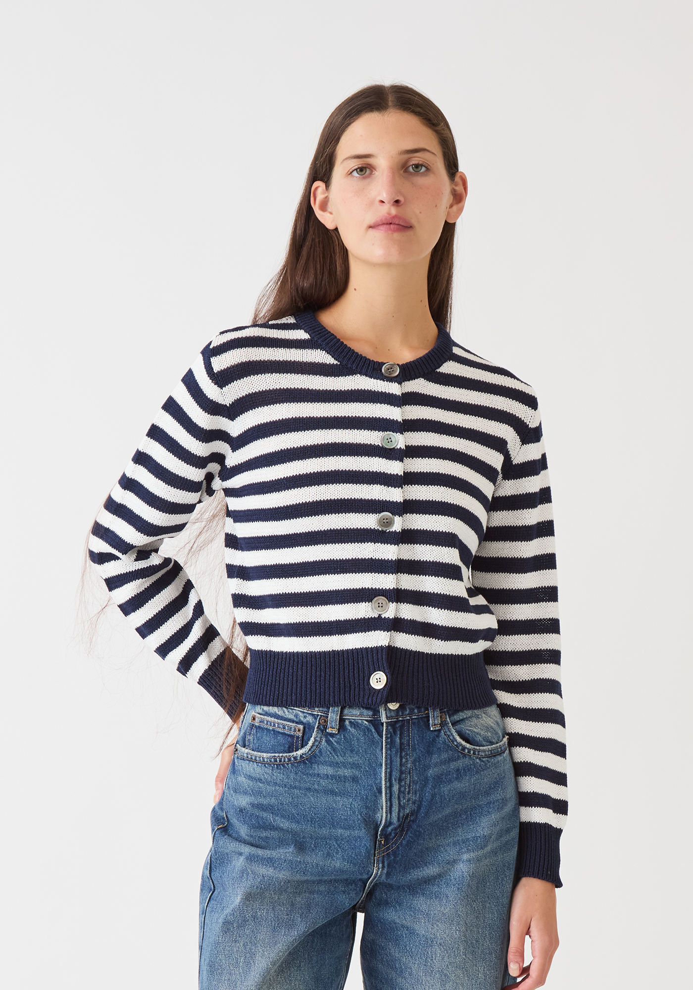 Savannah Stripe Cotton Cardigan