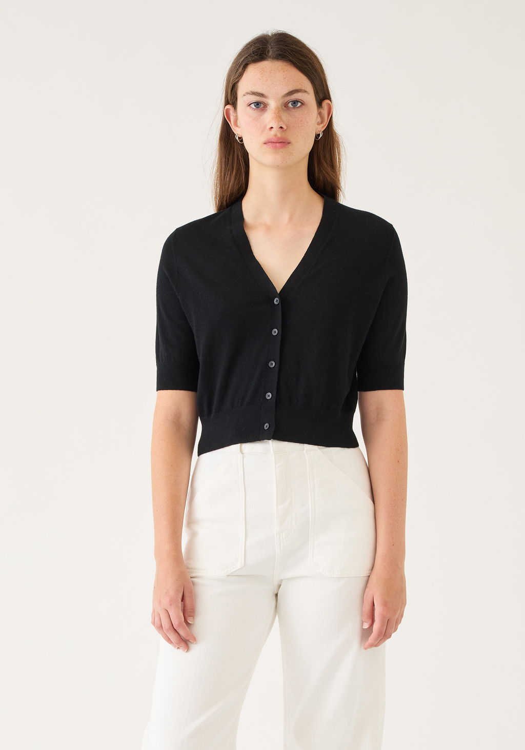 Tate Fine Cotton Stretch Cardigan