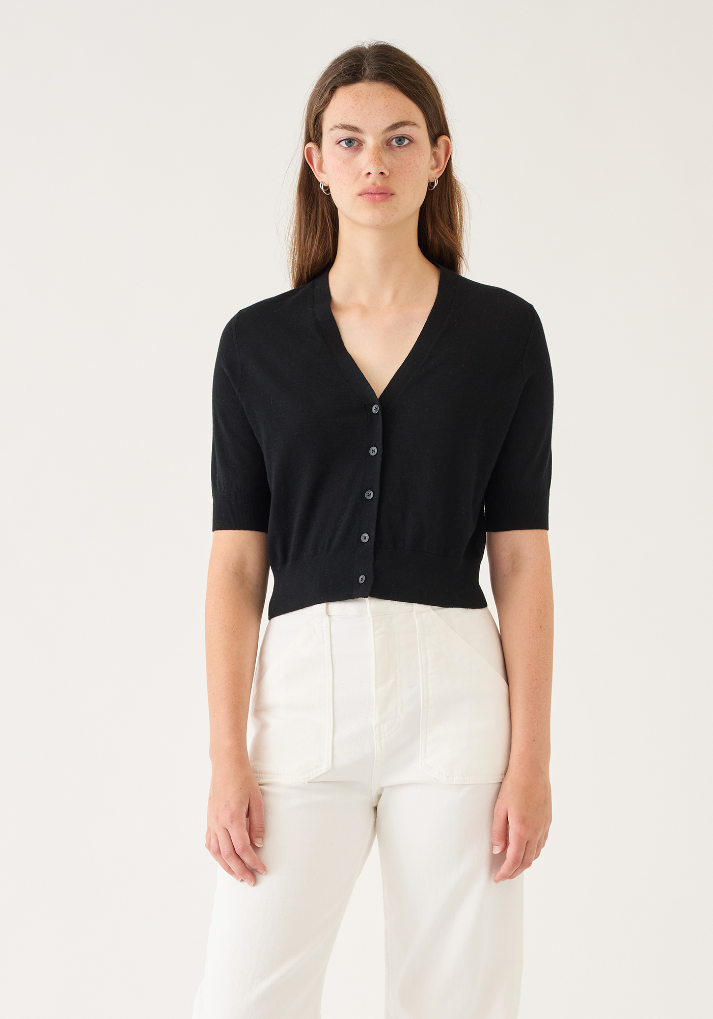 Tate Fine Cotton Stretch Cardigan